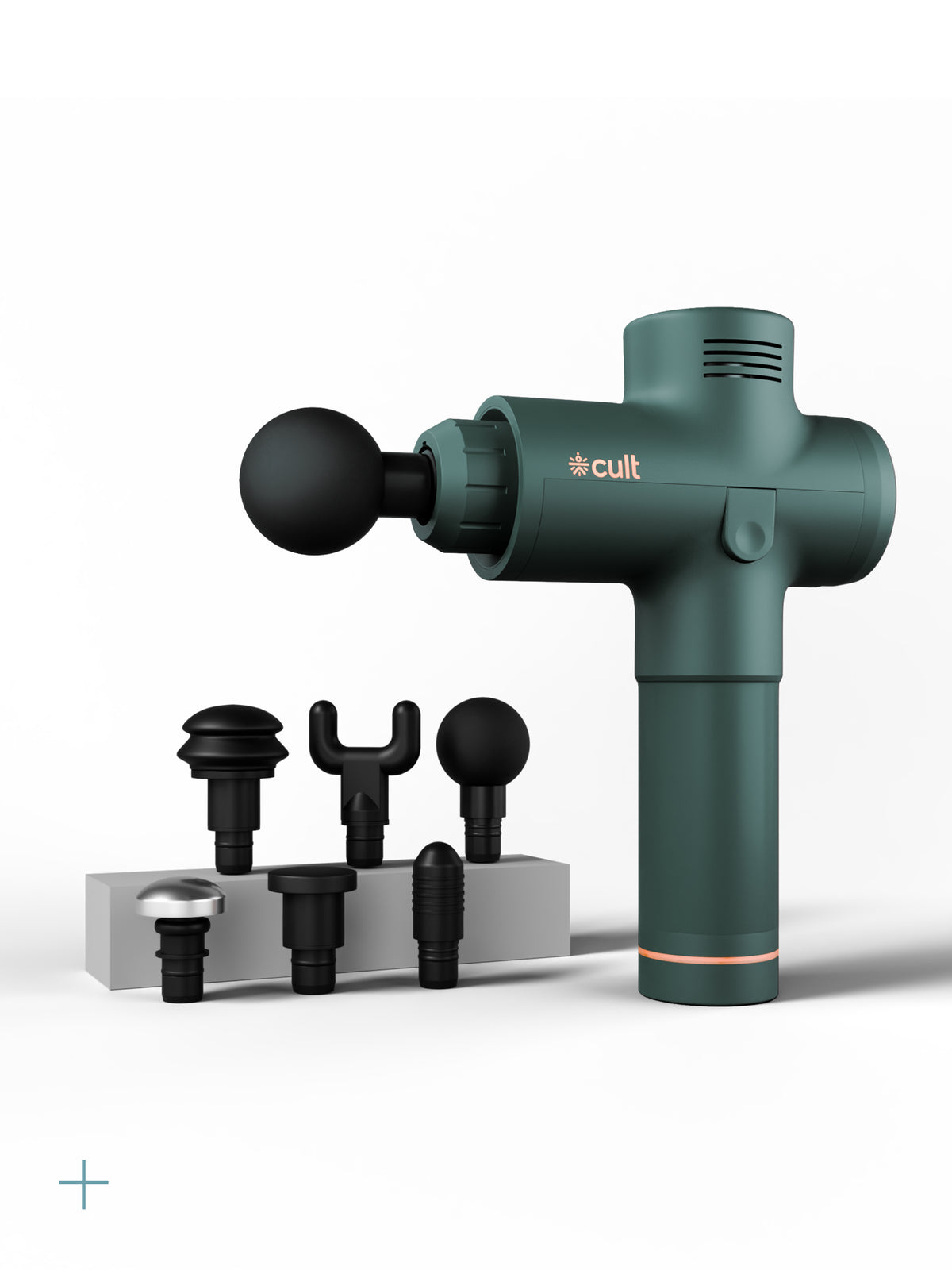 Cult TORQ X Massage Gun for Deep Tissue Muscle Recovery | BLDC Motor, 10mm Amplitude, 6 Speed Levels, 6 Massage Heads, 6-Hour Battery | Pain Relief Massager for Hybrid Athletes, Runners & Fitness Enthusiasts, Green