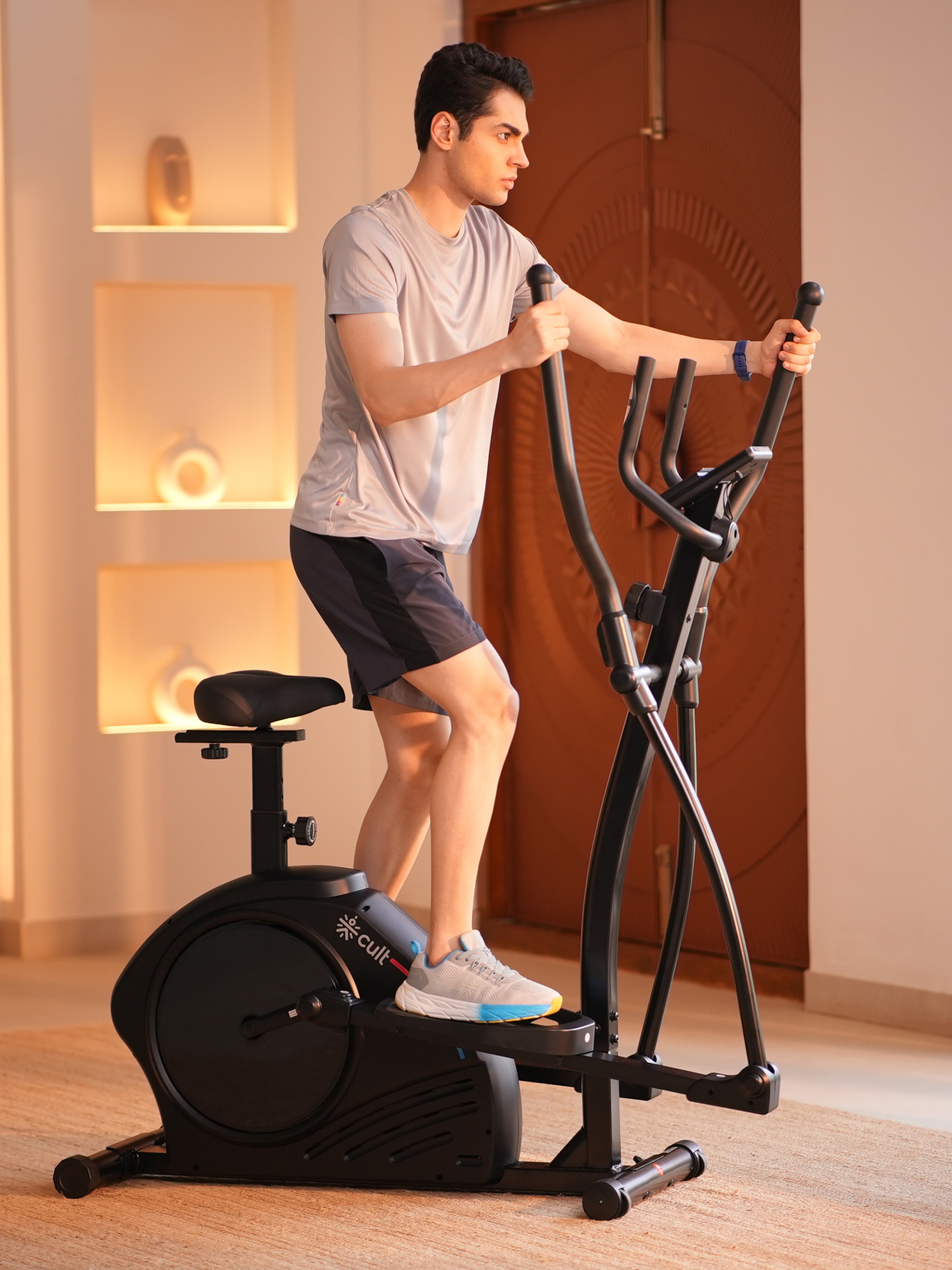 Cult SmartCrossPrime Magnetic Elliptical Trainer | 6Kg Flywheel | Max Weight: 140Kg | Home Use Cross Trainer - Black