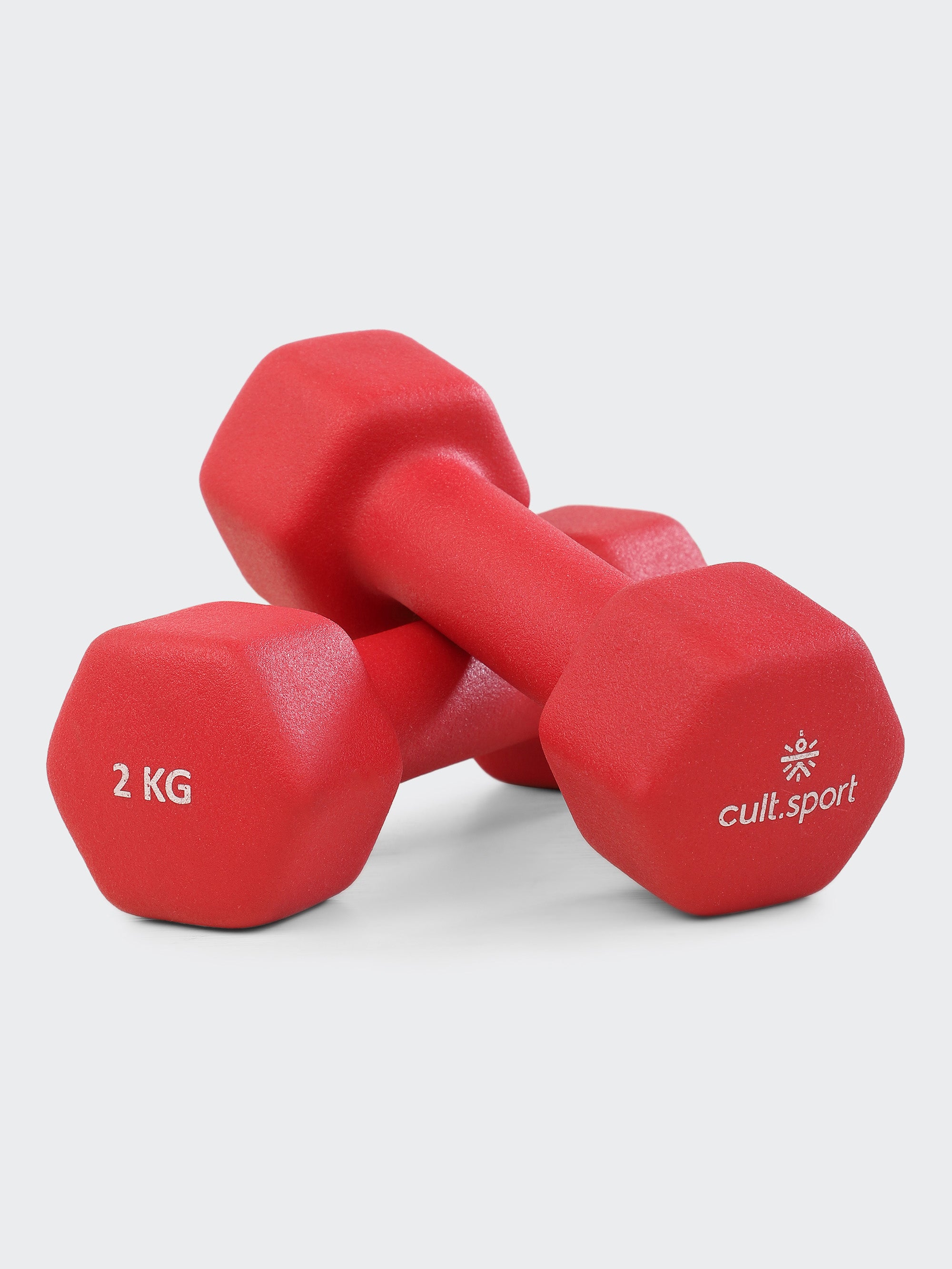 Cult 2KGx2 Neoprene Dumbbells For Home & Gym Exercises (Red)