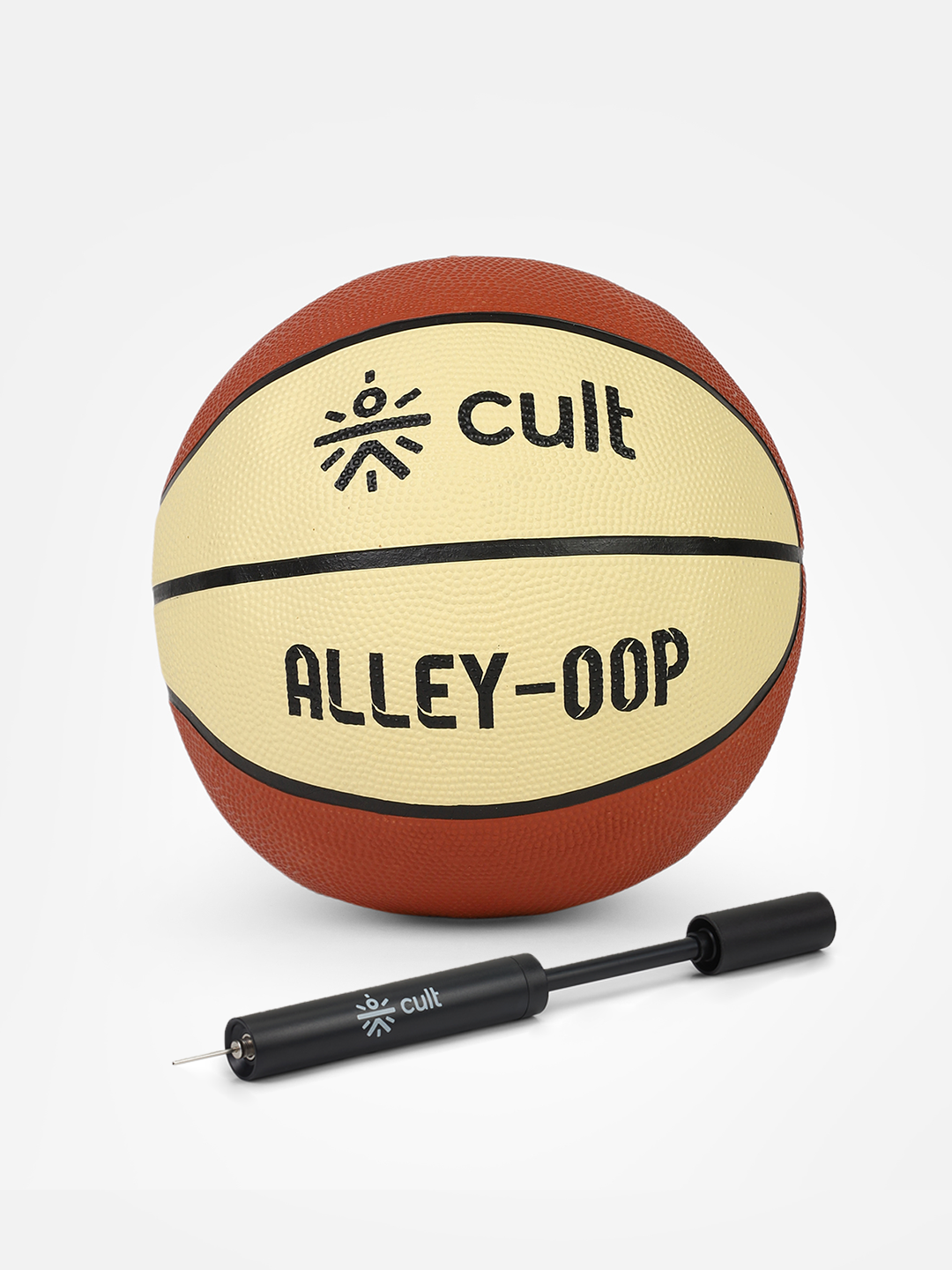 Cult Basketball Combo  Alley-OOP 7 No (Brown/Cream) + Ball Pump