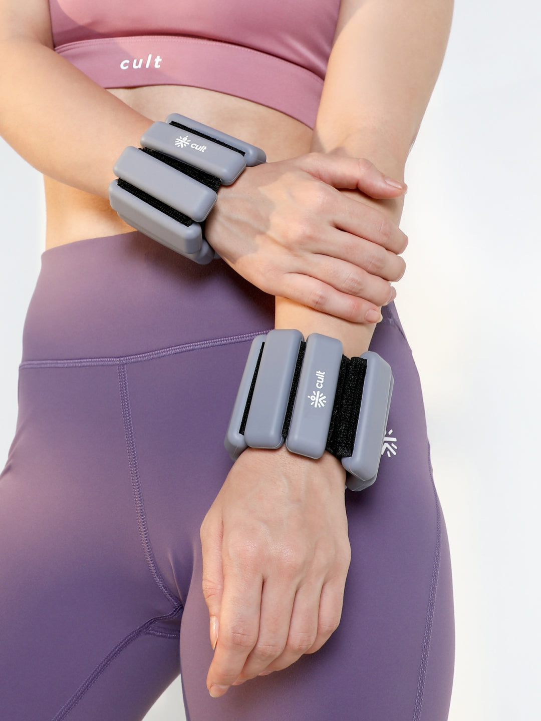 Adjustable Ankle and Wrist Weights (225 g x 2) pair with Removable 20 g Slots Grey  Lightweight Fitness Weights for Walking, Yoga & Pilates