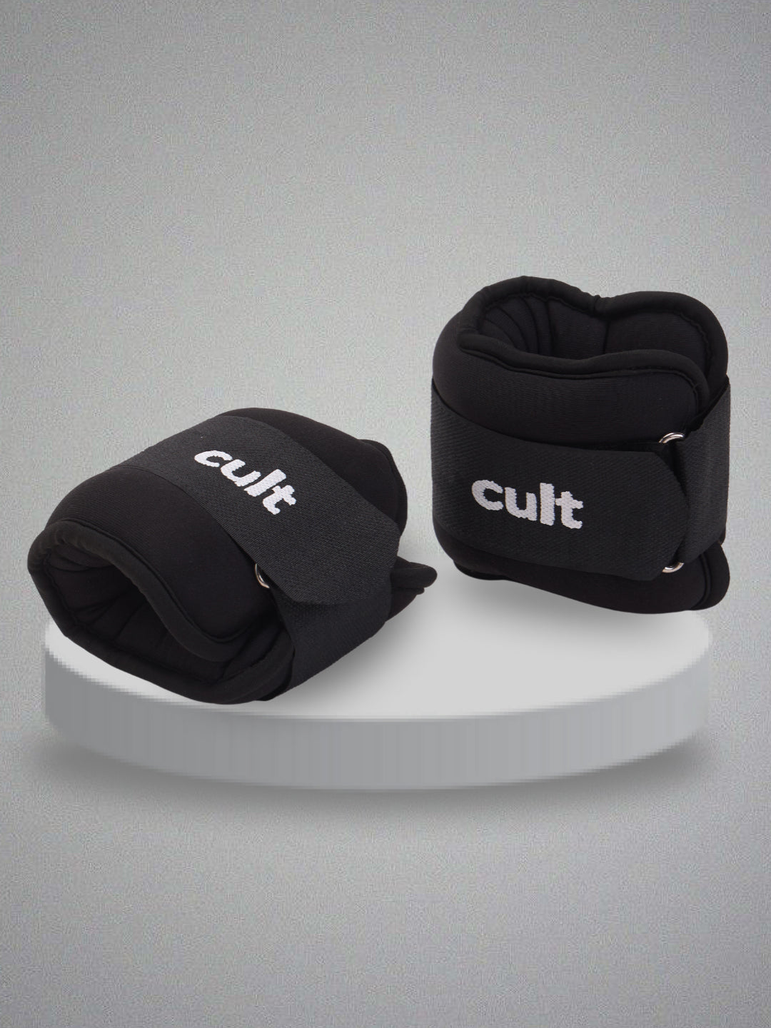 cult Ankle Weight Bands Black For Gym and Training Resistance Bands for Men & Women Pair of 2 (1 kg each)