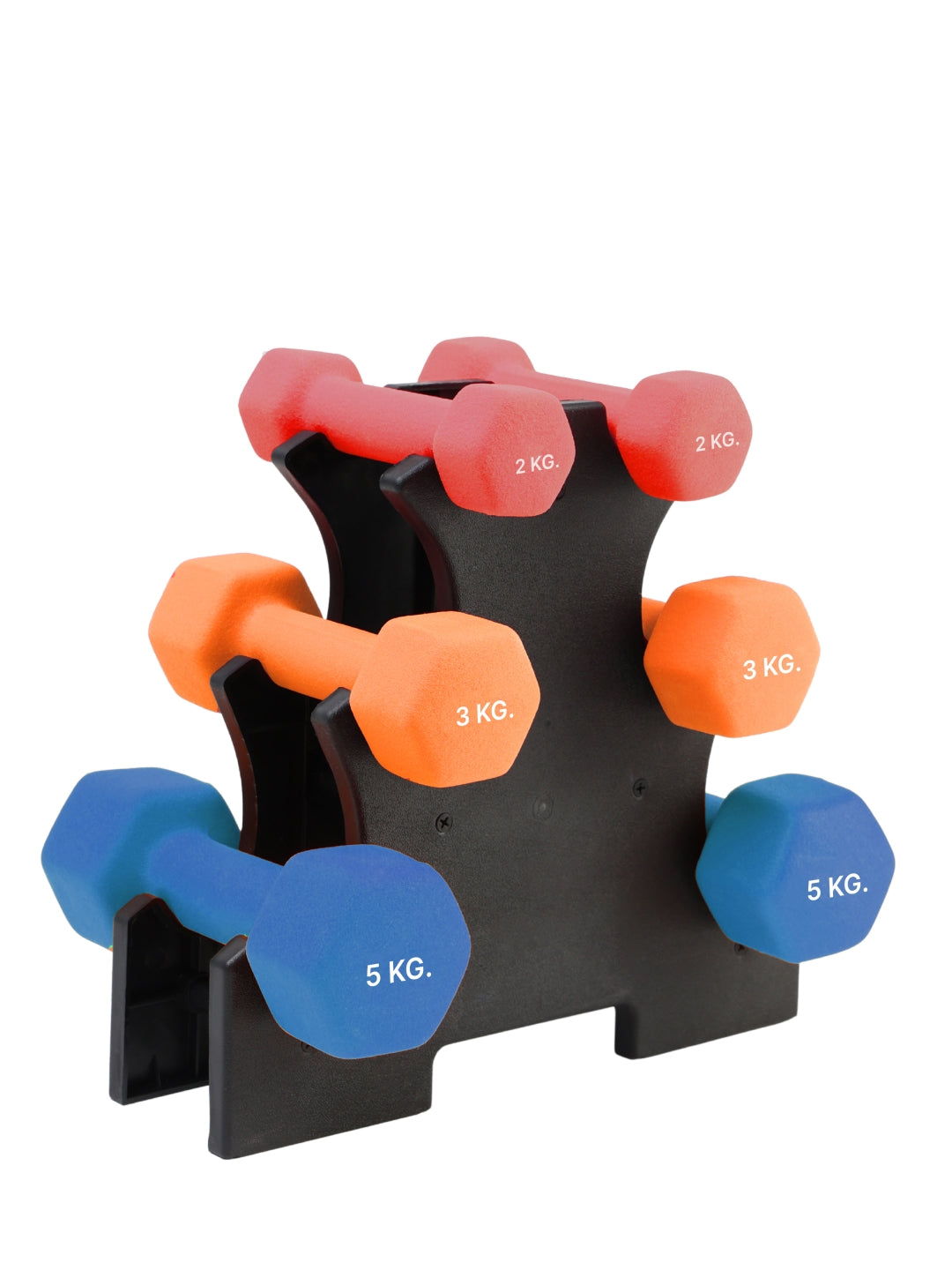 Cult Neoprene Dumbbells Combo for Home Gym Exercise (2kg + 3kg + 5kg Set) 20kg | Dumbbells with Rack