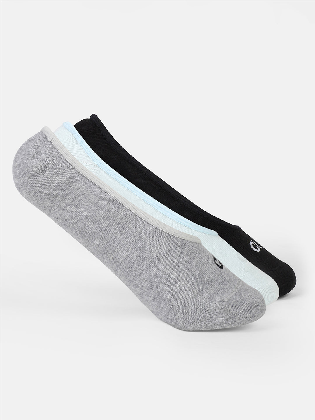Casual Low Cut Invisible Pack of 3 Grey,Powder Blue & Black Terry Solid Women's Socks