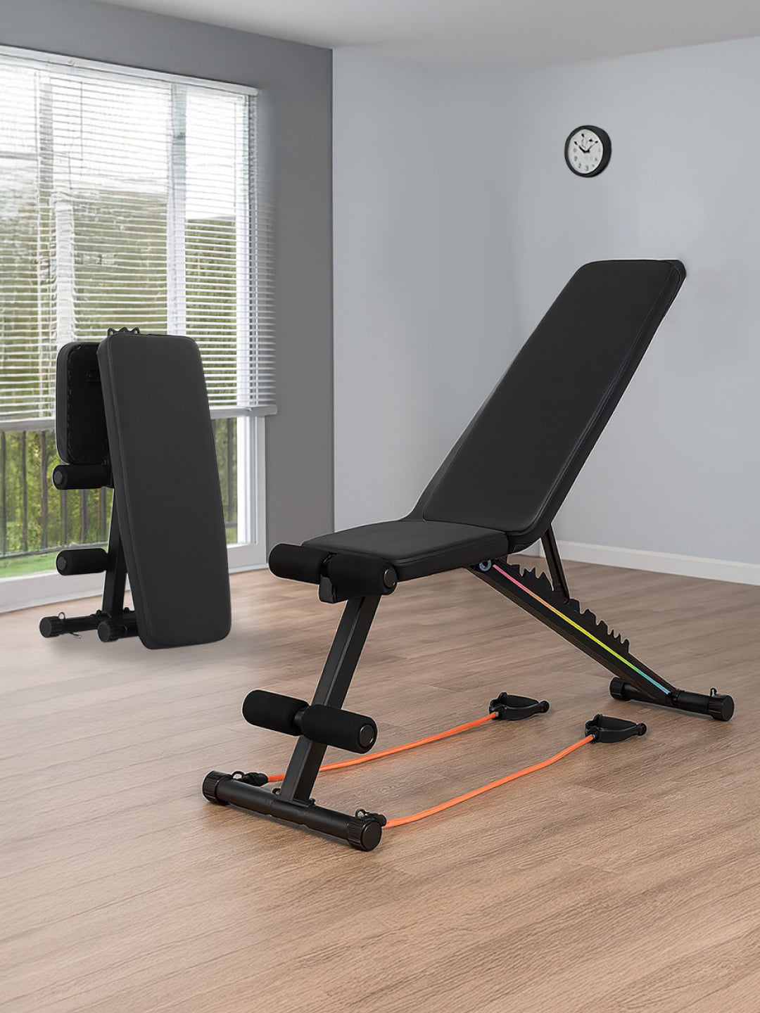 Cult Strivo Foldable Adjustable Workout Bench | 350Kg Max Weight | 8-Level Incline & Decline | High-Density Cushioning & Heavy-Duty Steel Frame Home Use Bench