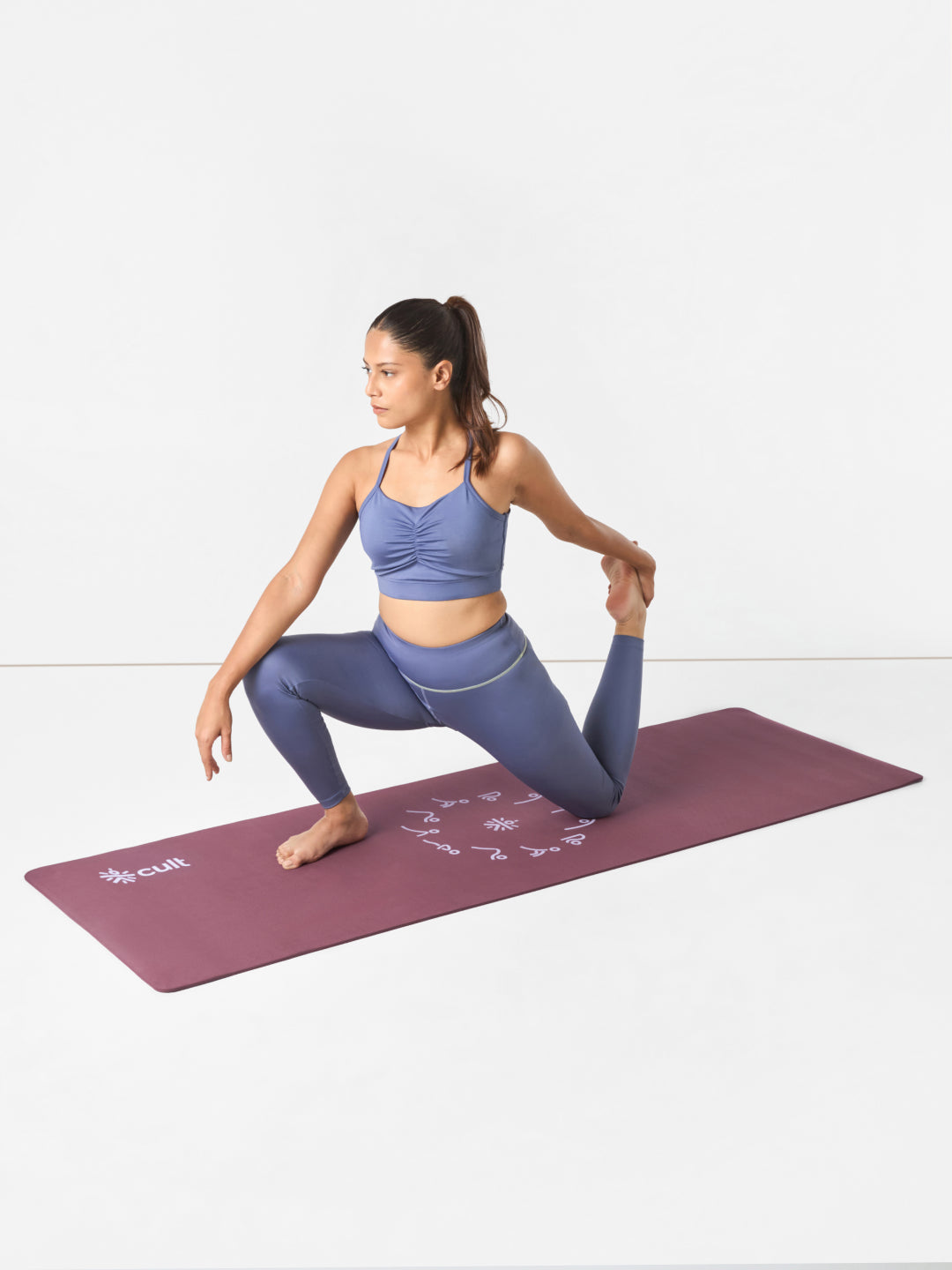 cult Aroma Infused TPE Yoga Mat 6 mm Anti Skid Non Slip Exercise Mat with Carry Bag for Yoga Workout Gym Wine