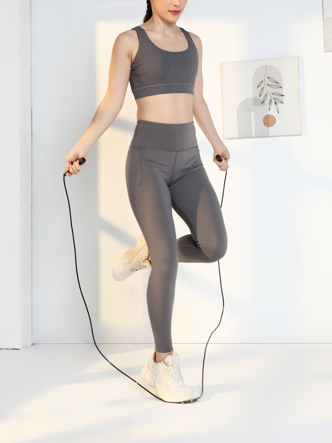 Pencil Skipping Rope for Fitness & Cardio  Adjustable, Lightweight -Black