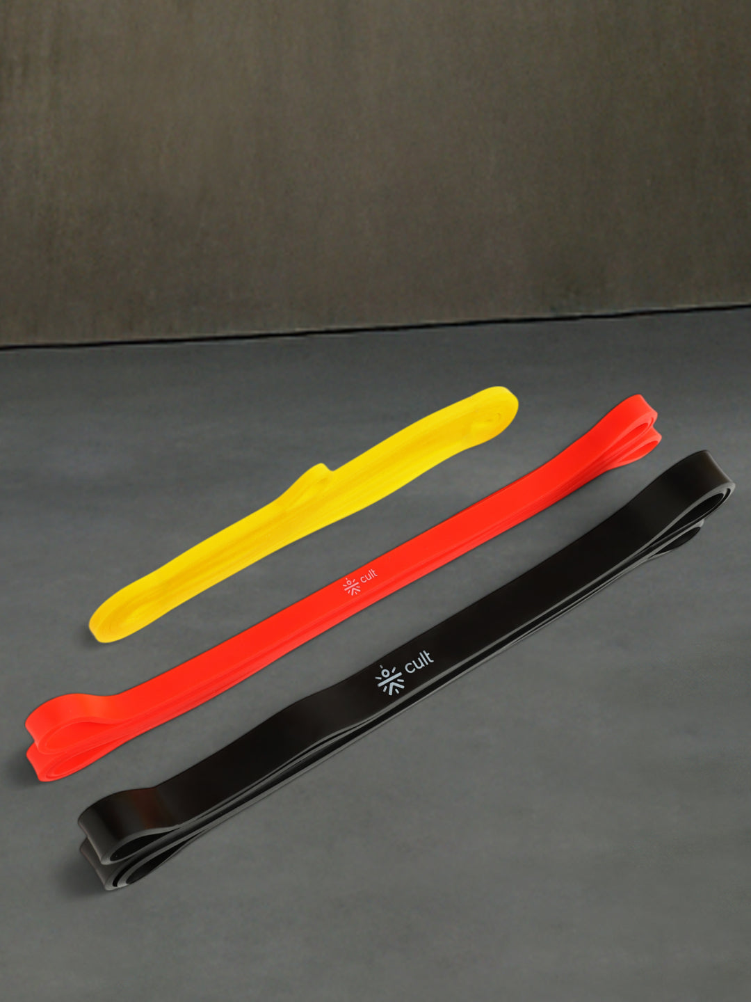 cult Resistance Band for Stretching, Pull Ups, Home Exercise Gym Workout Stretch for Men & Women Pack of 3 (Yellow, Red and Black)