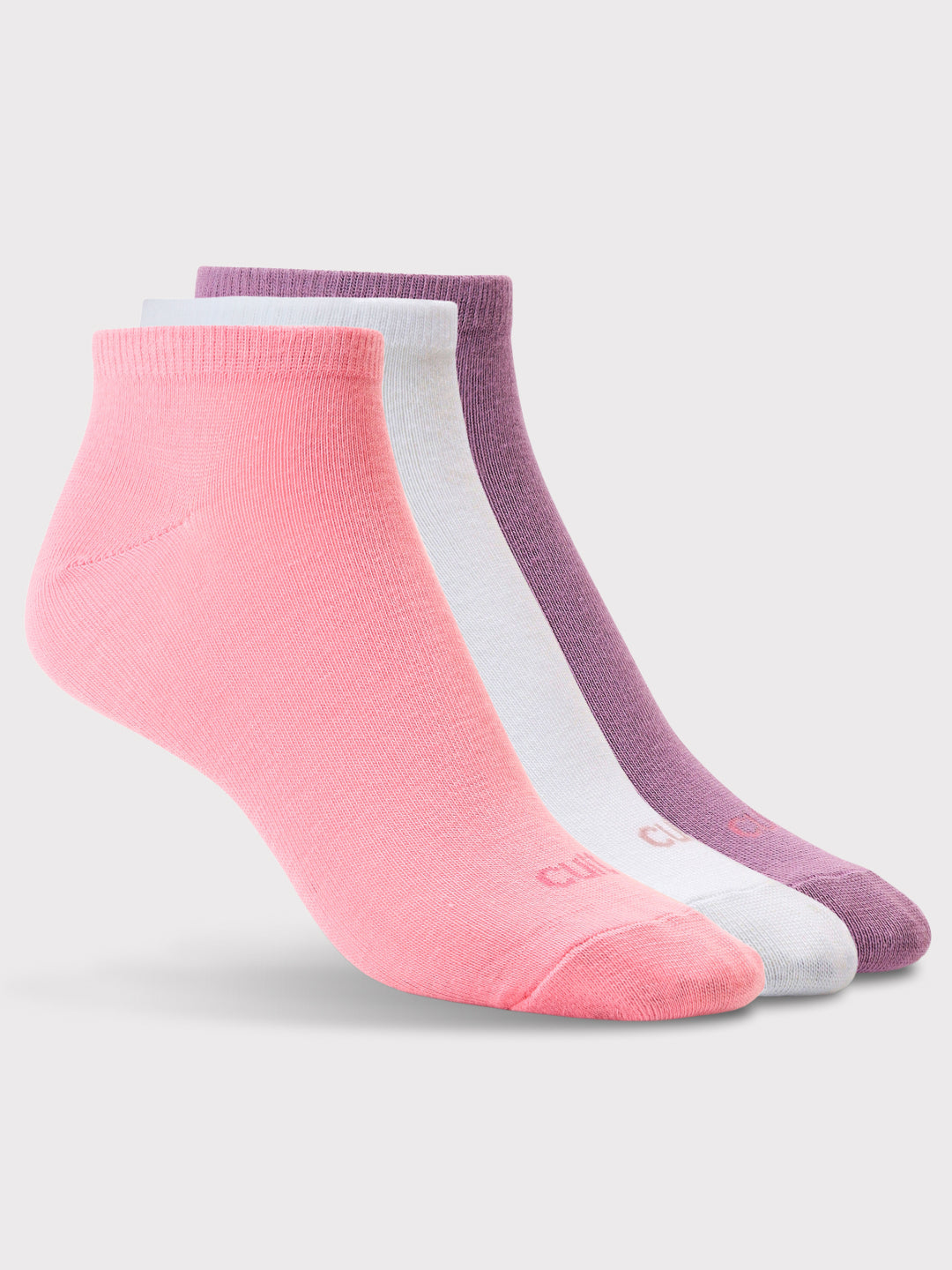 Casual Low Ankle Pack of 3 Pink,White & Wine Women's Cotton Socks
