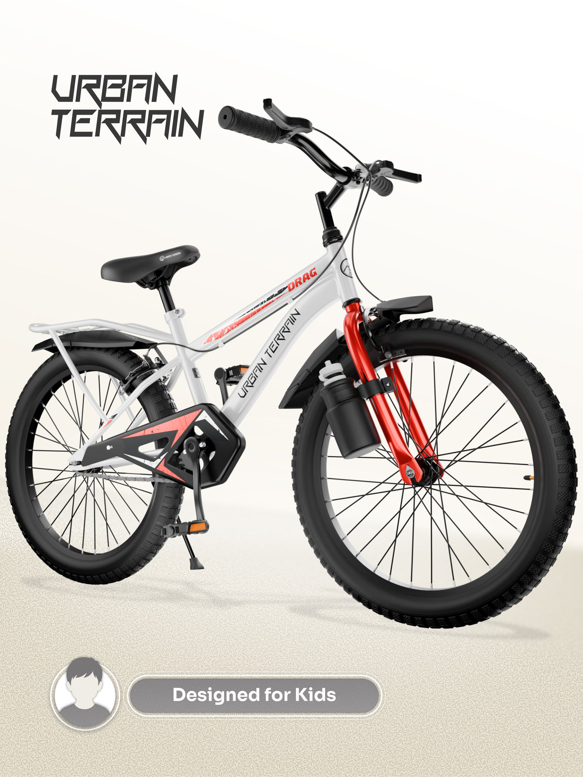 Urban Terrain Drag 16T Single Speed Kids Cycle, White