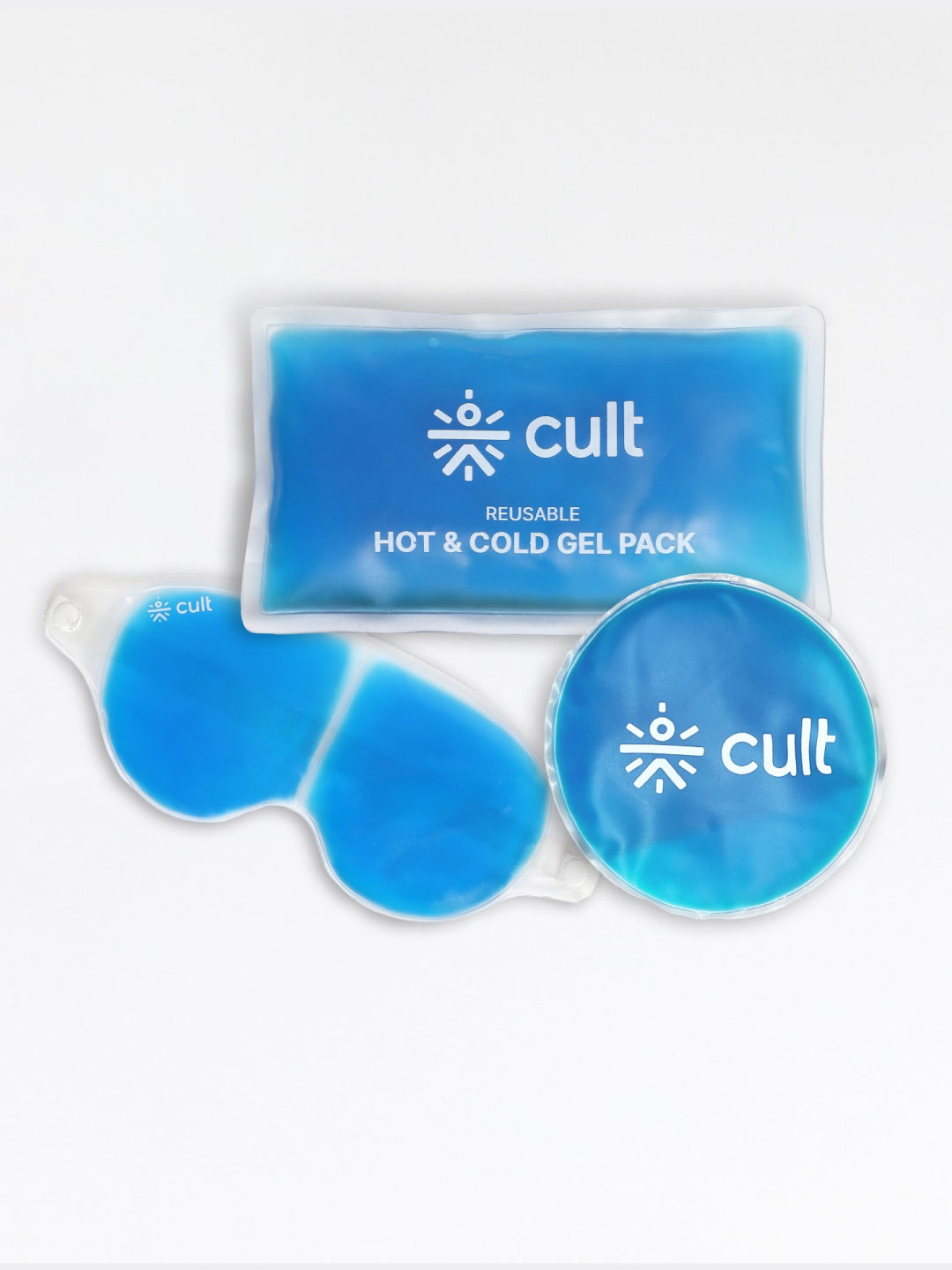 Hot & Cold Gel Pack with Eye Mask Reusable Pain Relief for Headaches, Puffiness, Injuries & Everyday Recovery Pack of 3