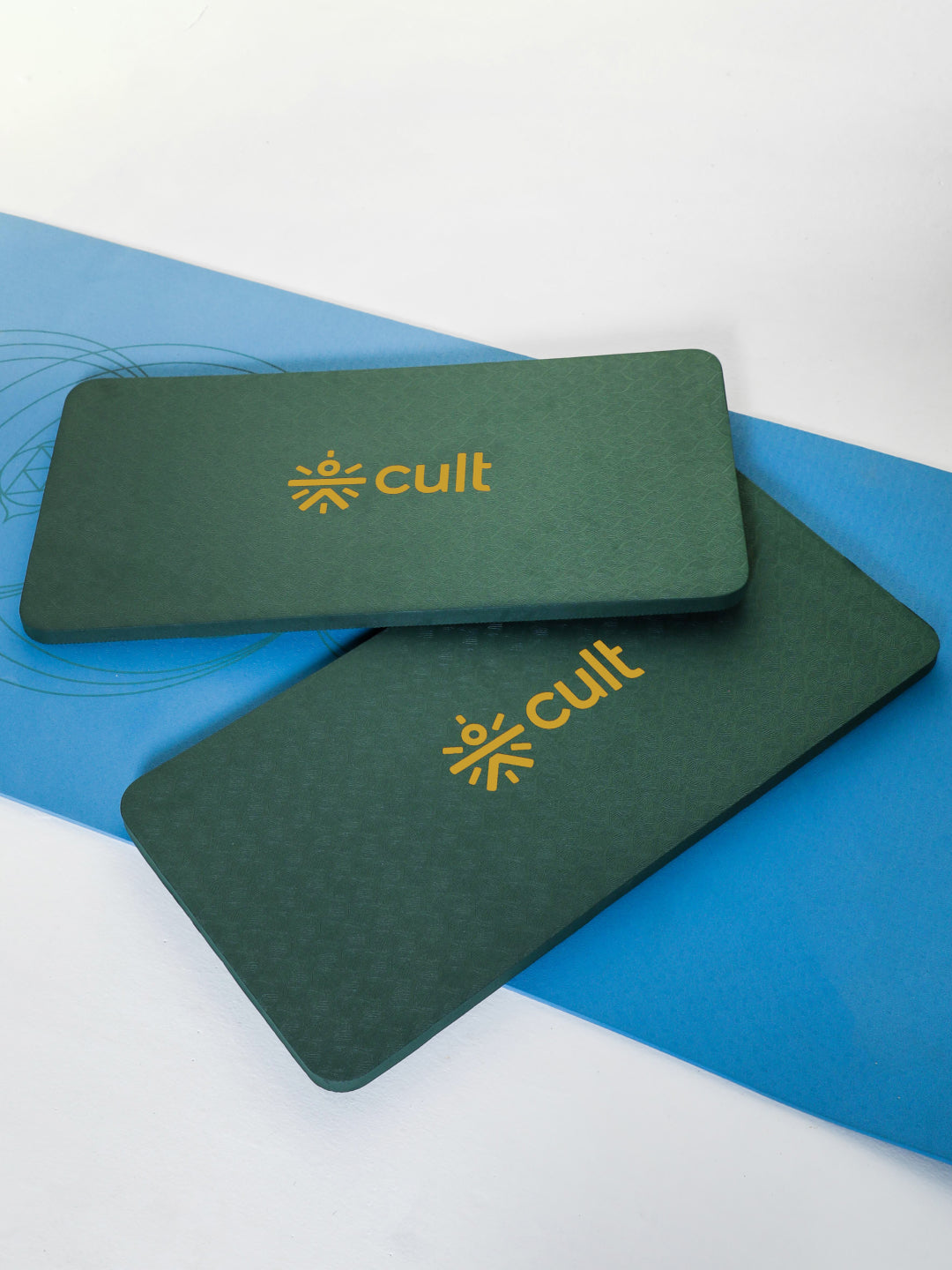 Pack of 2 EVA Yoga Knee Pads 20mm Green Non-Toxic, Anti-Skid & Durable