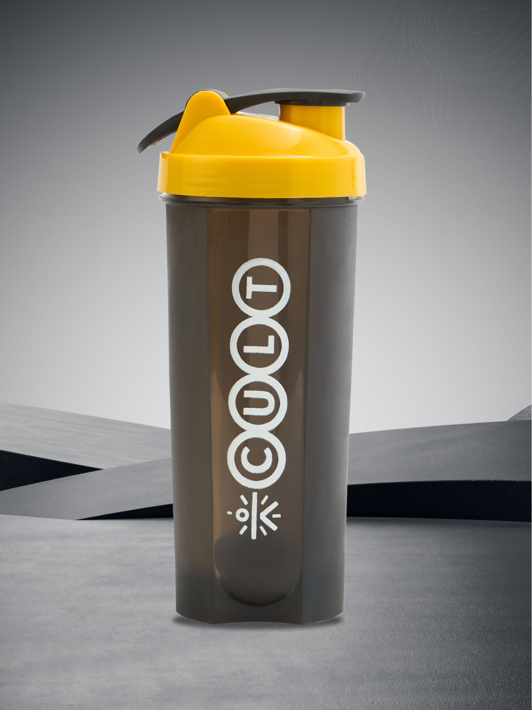 cult Gym Shaker Bottle 700ml Shaker Bottle For Protein Shake Leakproof Protein Shaker Sipper Bottle Ideal For Protein, Pre Workout And Gym Shaker Bottle for Men & Women Black Yellow