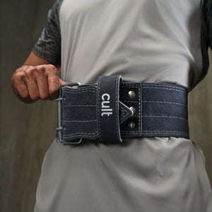 cult Gym Belt Grey Suede Leather Unisex
