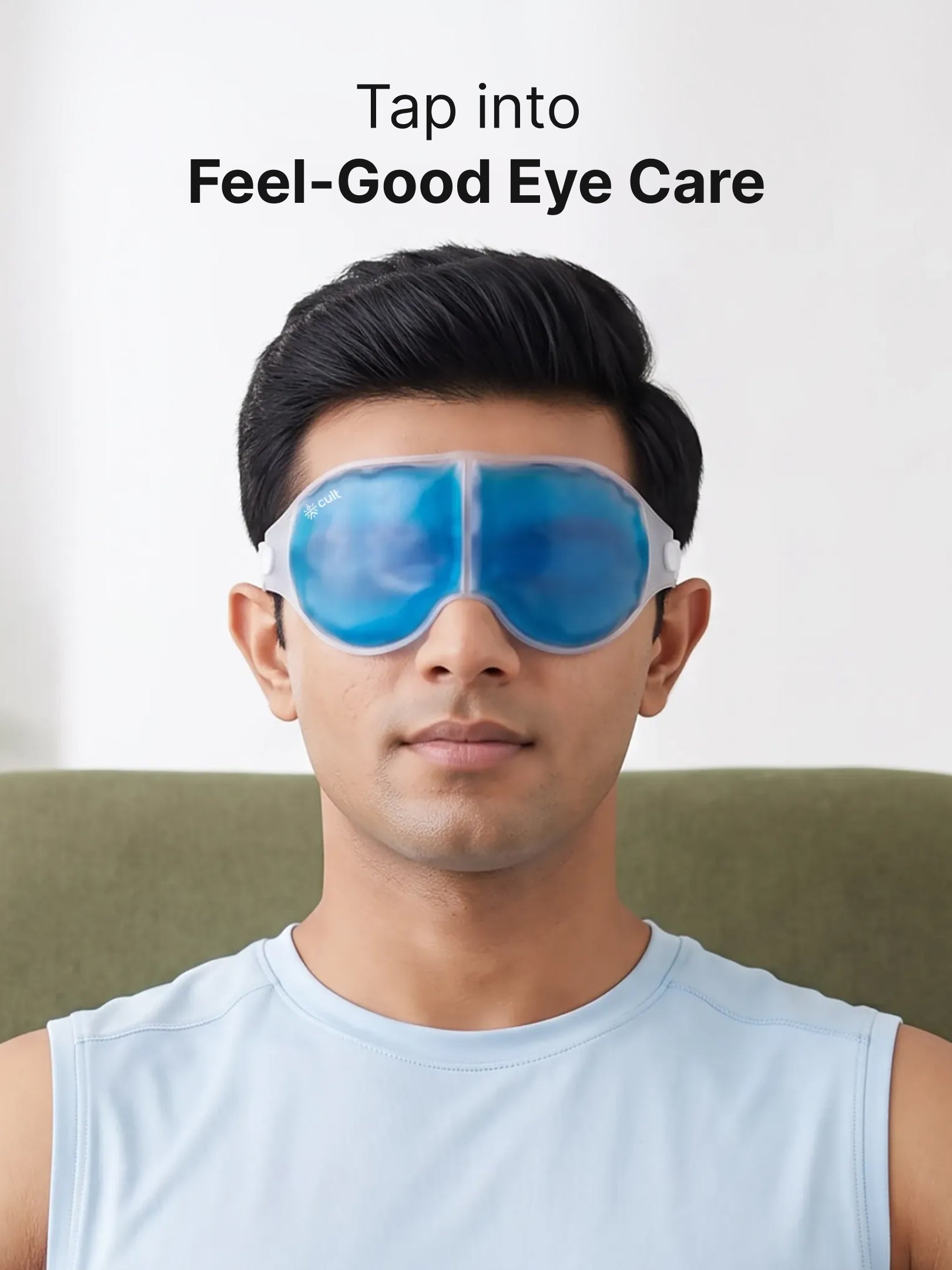 Cult Cooling Eye Gel Mask for Dark Circles, Puffiness & Dry Eyes | Reusable Hot & Cold Compression Pad for Migraine Relief, Strain & Swelling | Skin-Safe Face Pack (Blue, Pack of 1)