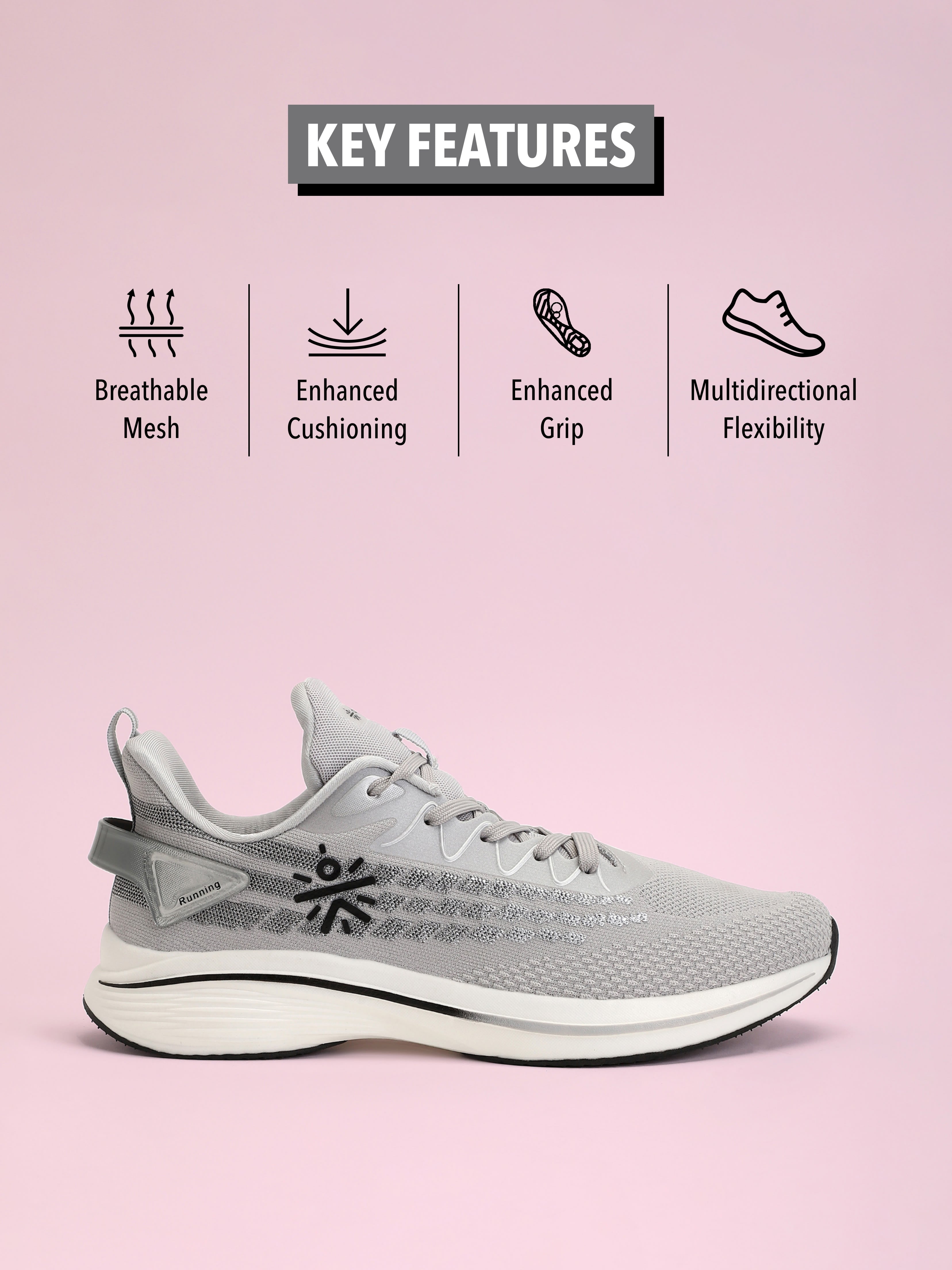cult Active Men Running Shoes - L.Grey