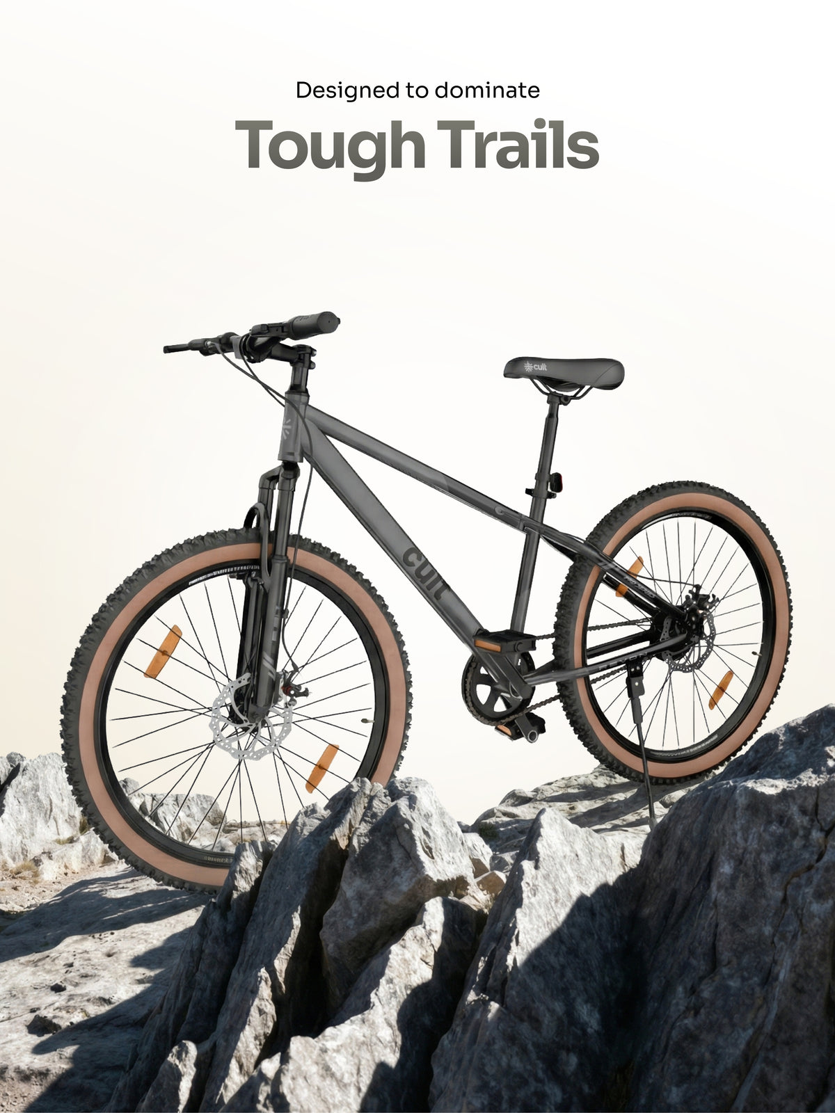 Cult Revon 29T Steel Mountain Bike with Dual Disc Brake and Front Suspension, Black-Grey