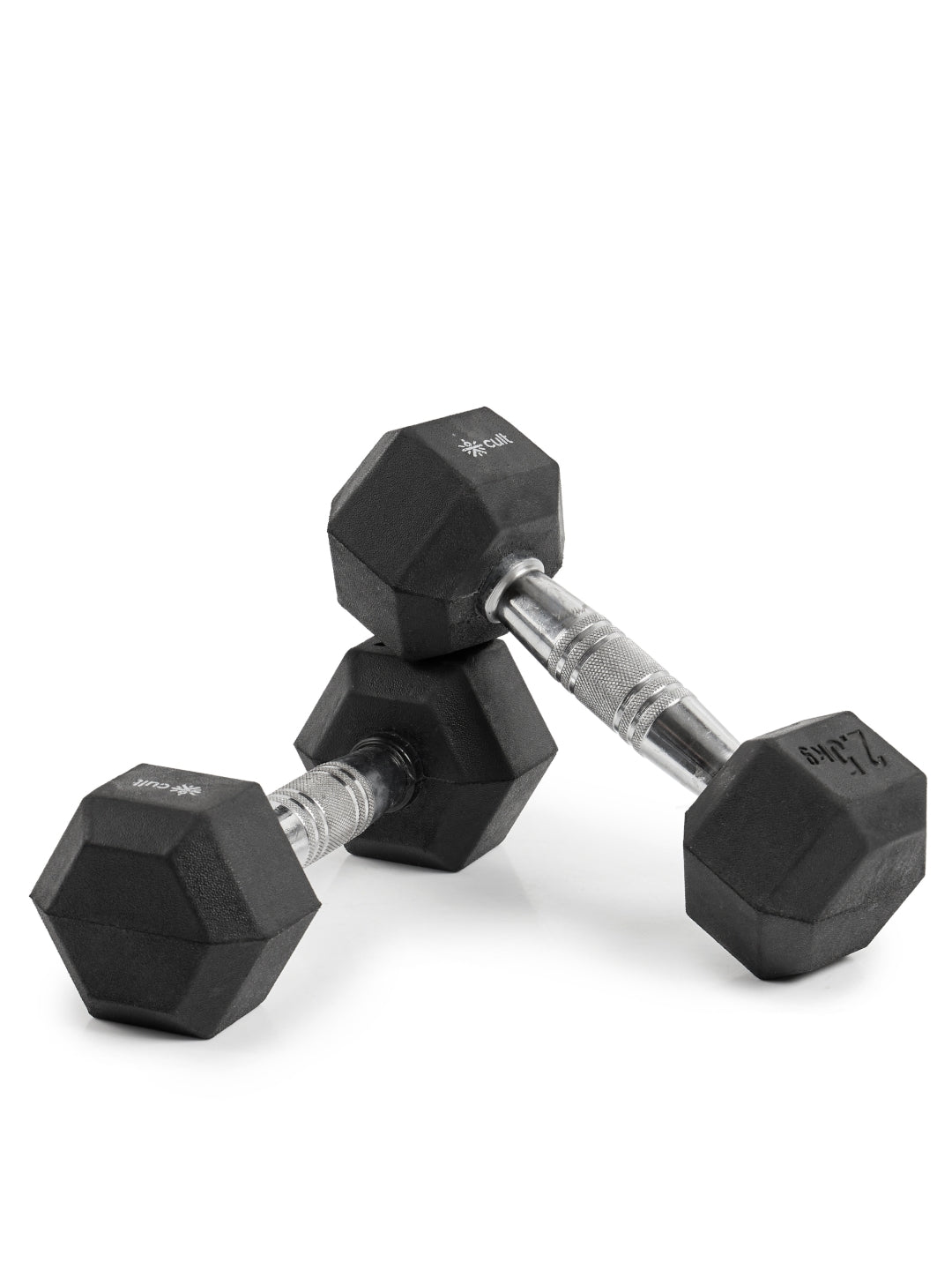 Cult 2.5Kg Hex Dumbbells For Home & Gym Exercises, Set of 2, (Black)