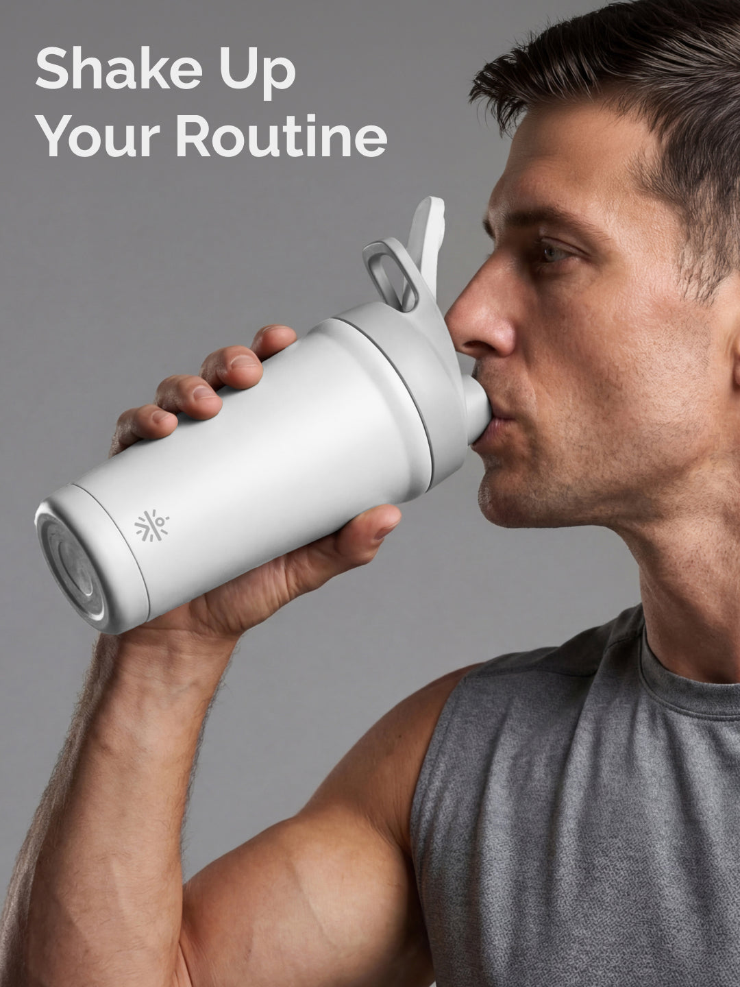 Cult White Steel Shaker Bottle 700 ml with Bottom Opener – Leakproof & Built for Performance