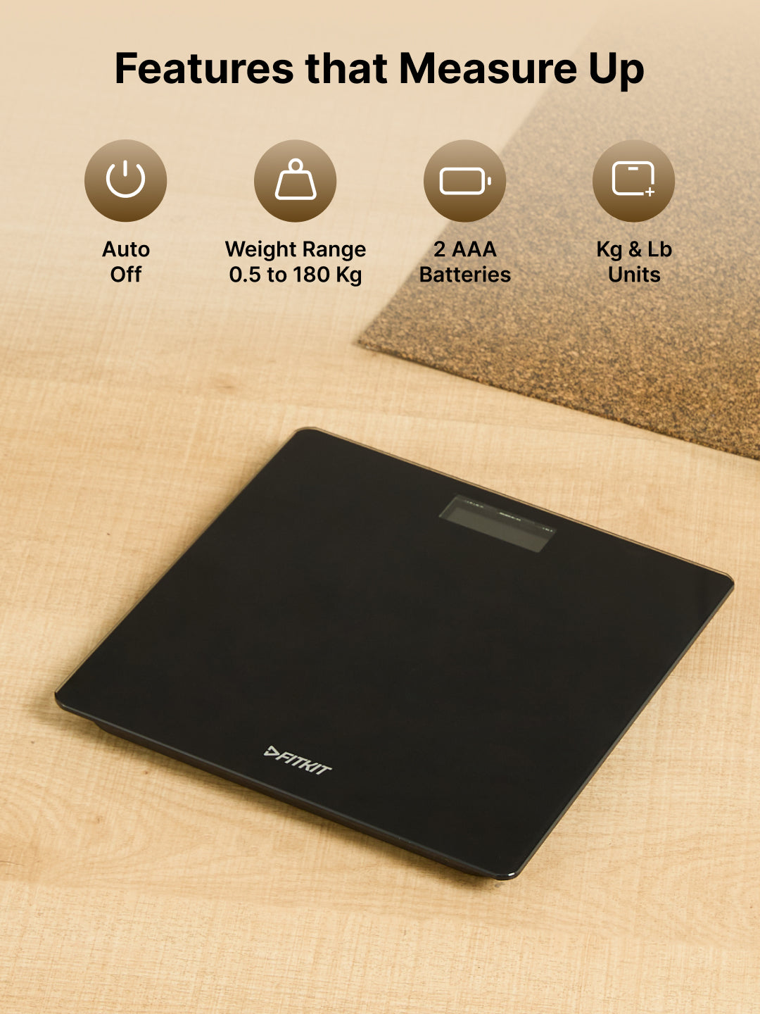 FITKIT by Cult Digital Body Weighing scale, Tempered Glass, LCD Display, 180kg Capacity.