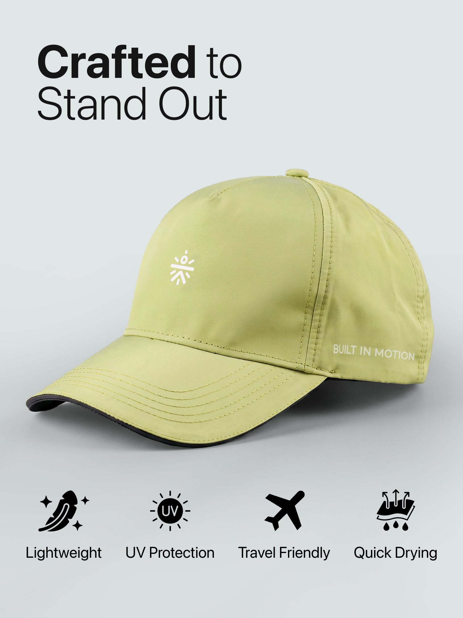 CULT Dry Fit Sports Cap for Men & Women Lightweight Quick Dry Running Cap with Sweatband, UV Protection, Reflective Detailing Adjustable Velcro Closure Green