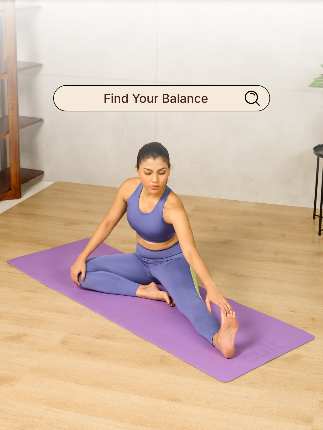 CULT EVA Yoga Mat 6mm with Carry Strap   Dual Color Lavender, Anti-Slip, Lightweight & Durable Exercise Mat for Yoga, Pilates, Meditation, Gym & Home Workouts