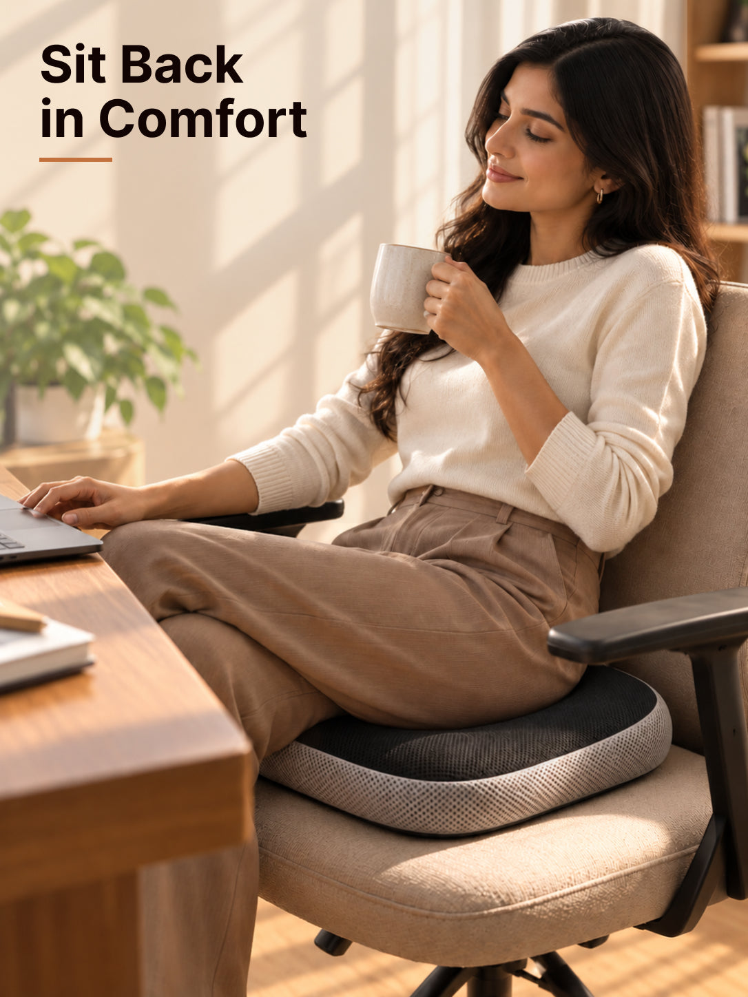 CULT Donut Pillow for Tailbone and Coccyx Cushion Support for Sitting Office Chair Car Seat and Home Use Grey