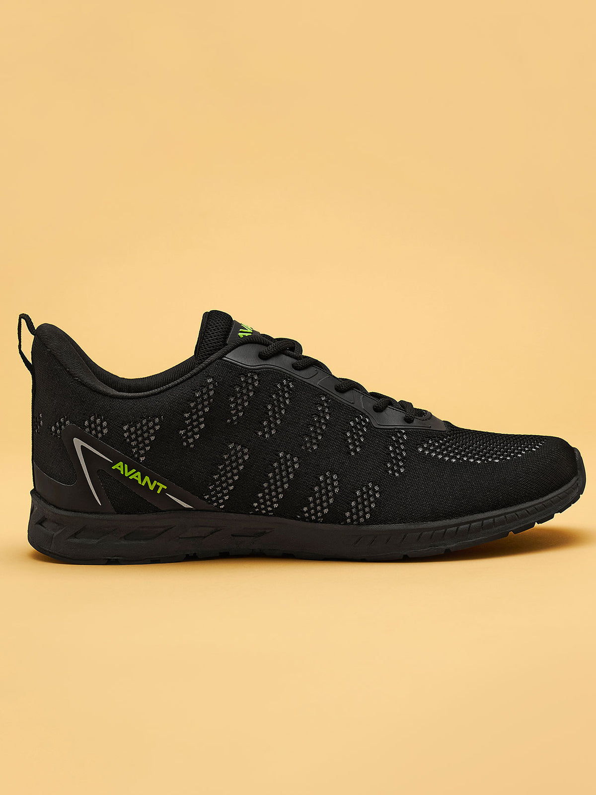 Avant Men's Hurricane Running and Training Shoes - Black/White- Black Outsole