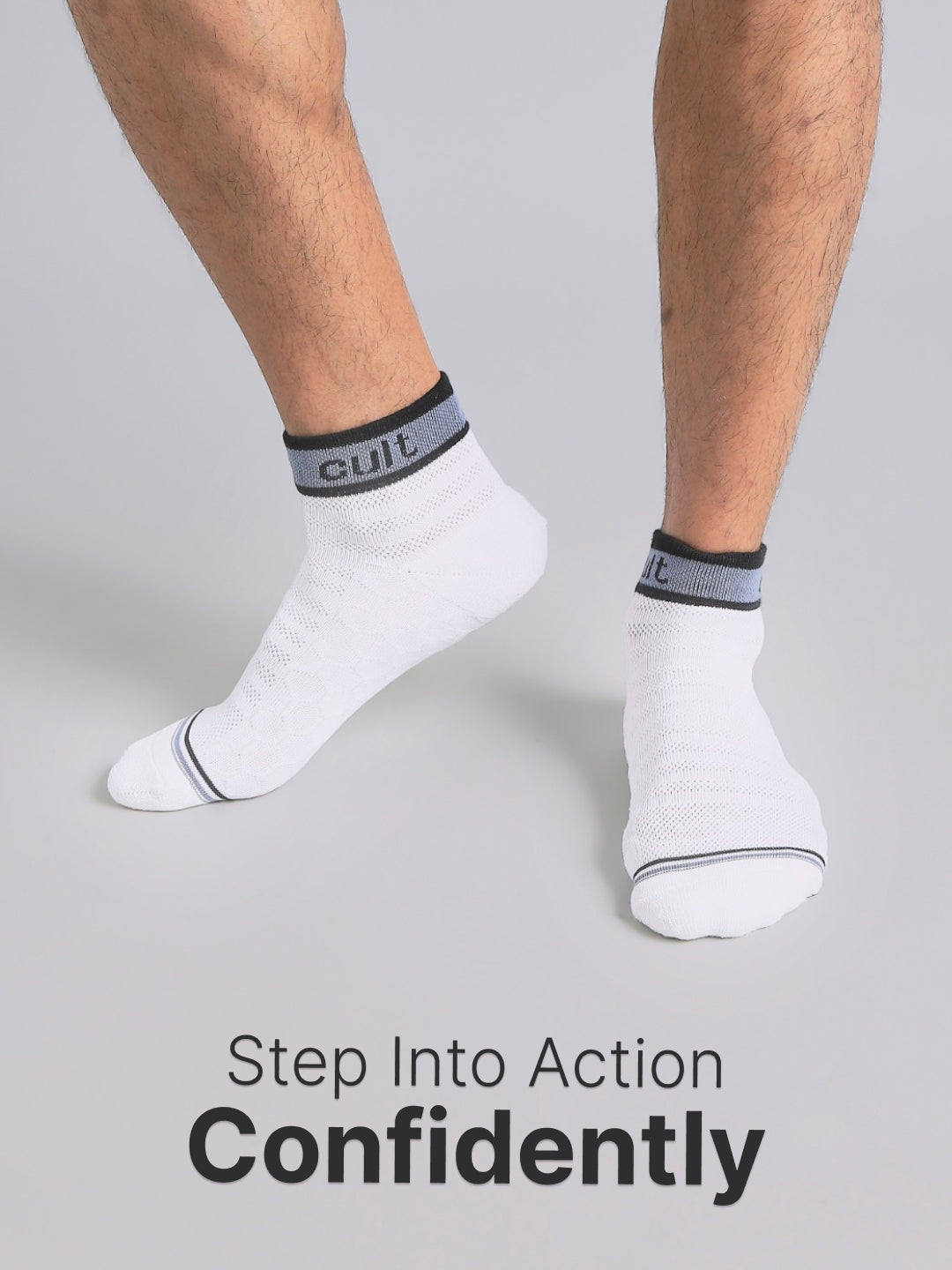 Cult Sports Ankle Length Socks Honey Comb Pattern Pack of 3-White