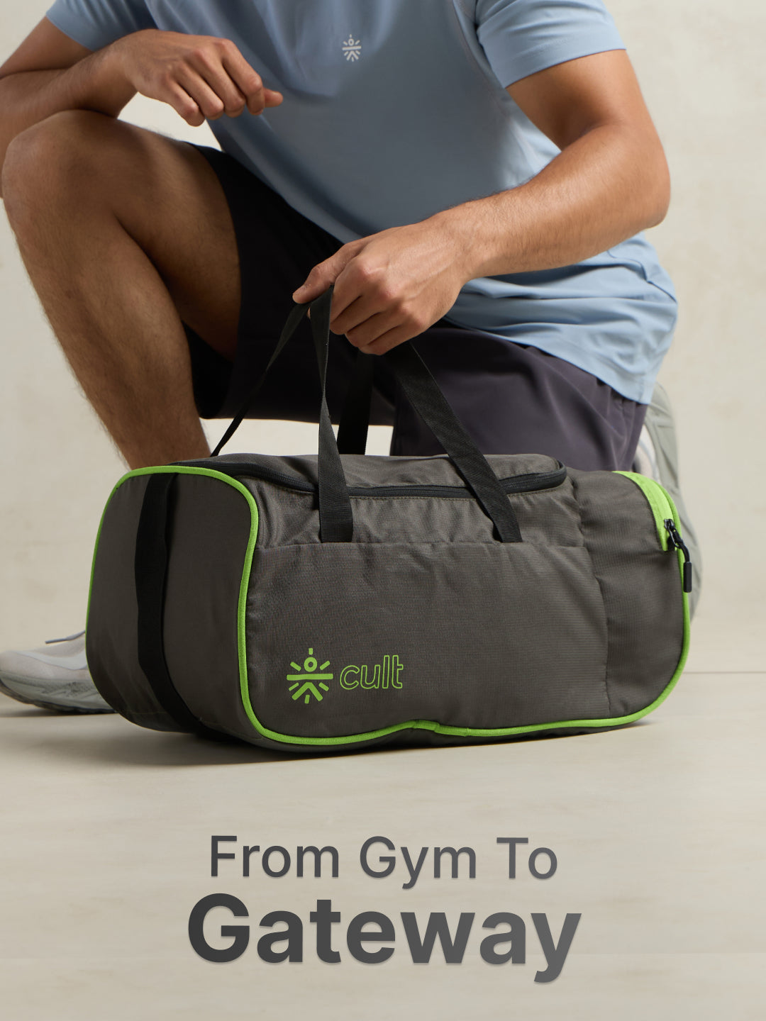 Foldable Duffle Bag 25L with Adjustable Strap Olive