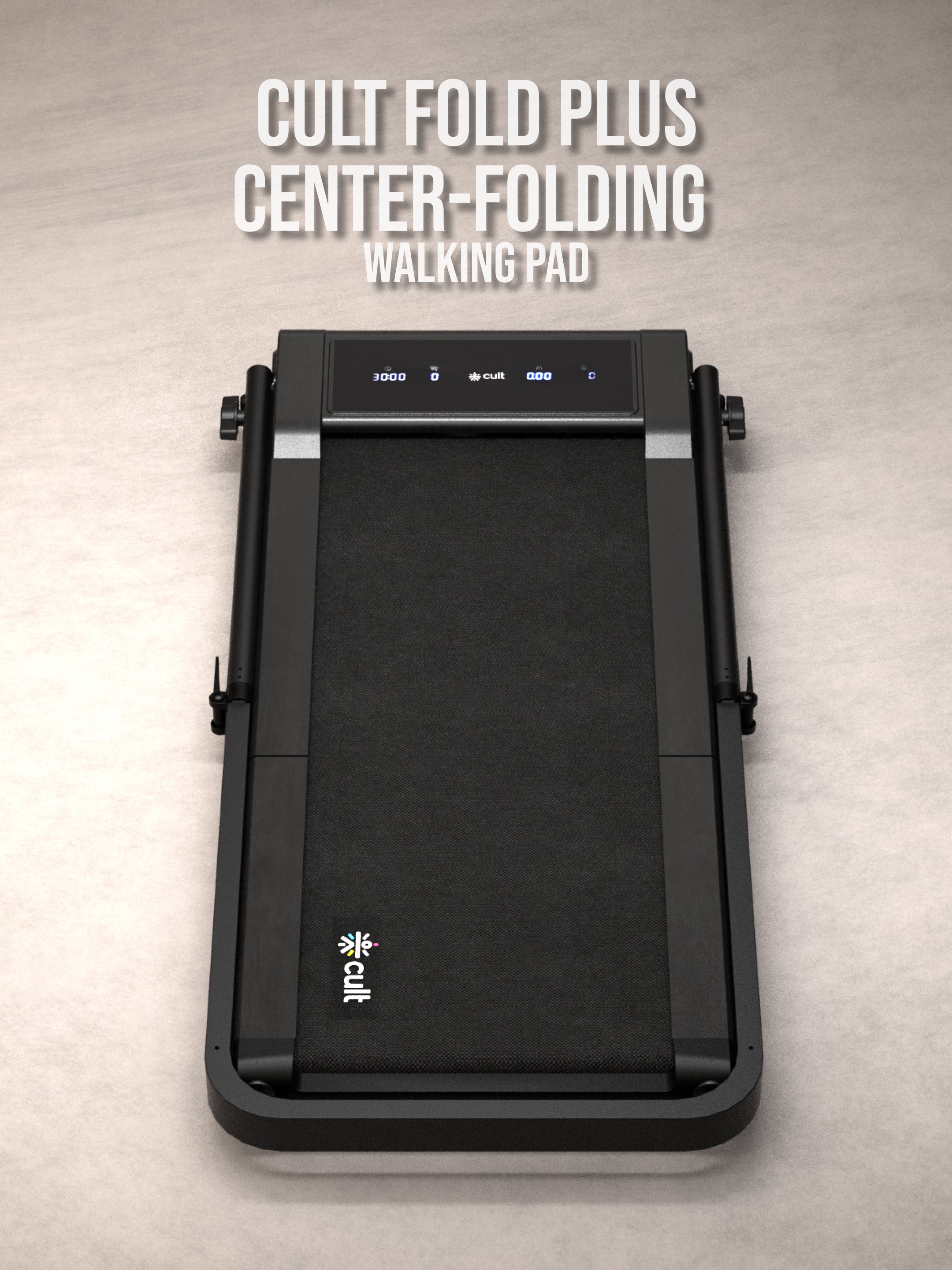 Cult Fold Plus Center-Folding Walking Pad with 5HP Motor with Easy Remote Control | Max User 130kg | Top Speed 8kmph | Running Deck 39.3 x 15.7 inches | Space Saving & Perfect for Home use Treadmill (with 6 Months Extended Warranty)