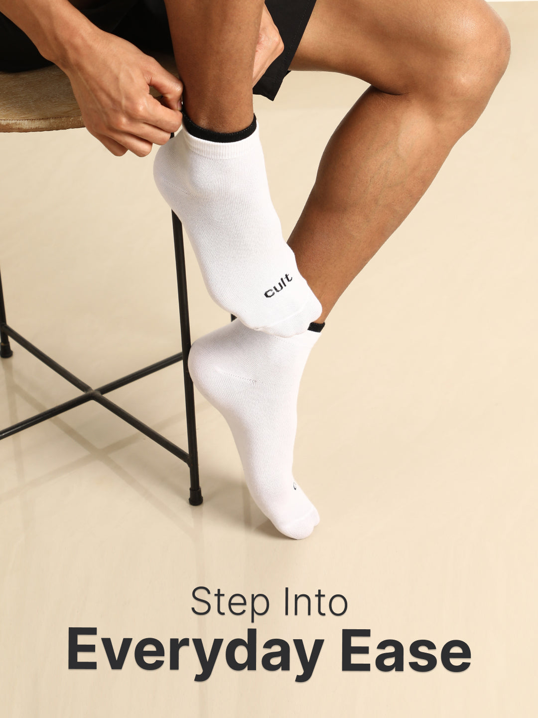 Casual Ankle Length Pack of 3 White,Yellow & Powder Blue Solid Men's Cotton Socks
