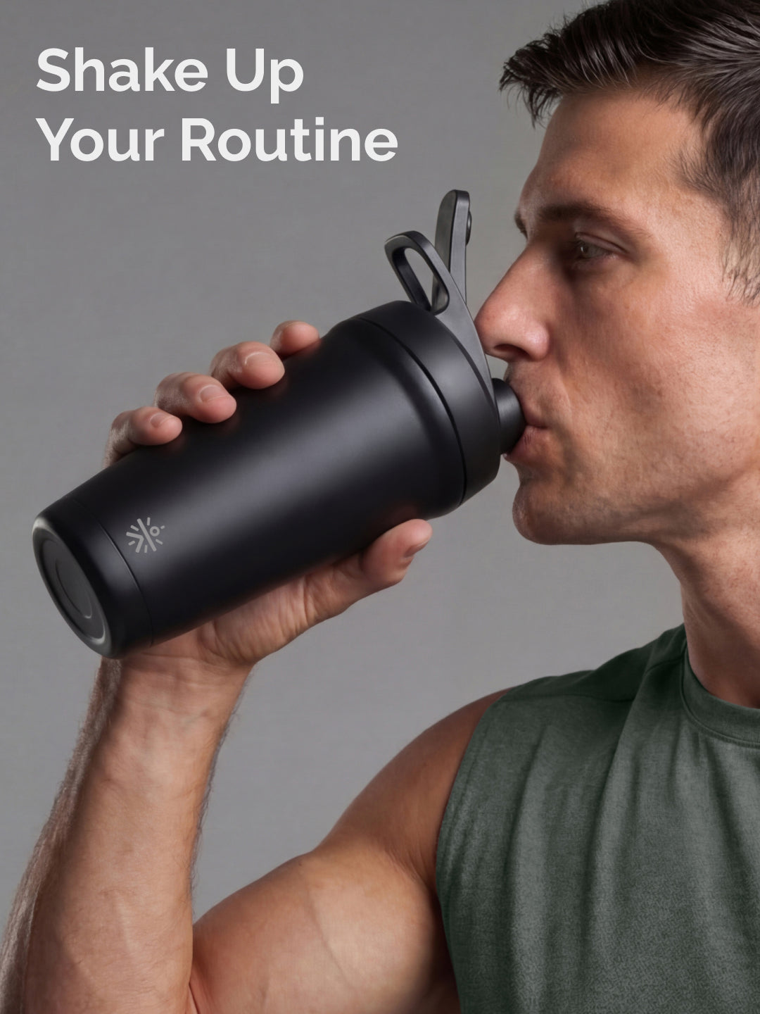 Cult Black Steel Shaker Bottle 700 ml with Bottom Opener – Leakproof & Built for Performance