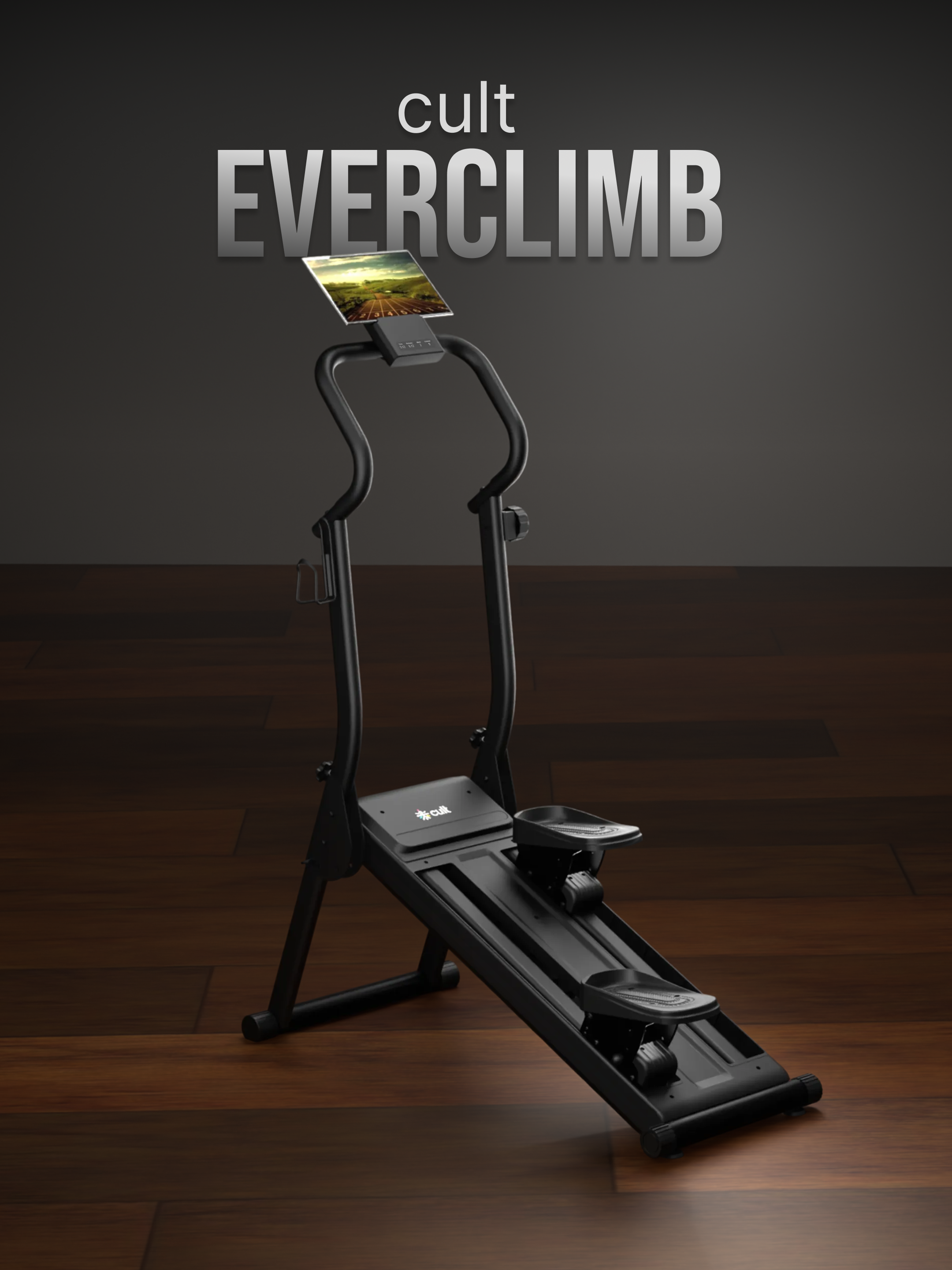 Cult Ever Climb Climber Machine | 150 kg Max Weight | 8-Level Magnetic Resistance | 3-Level Incline & Pedal Inclination | Foldable with Wheels | LED Display & Tablet Holder | Ideal for Home use (with 6 months extended warranty)