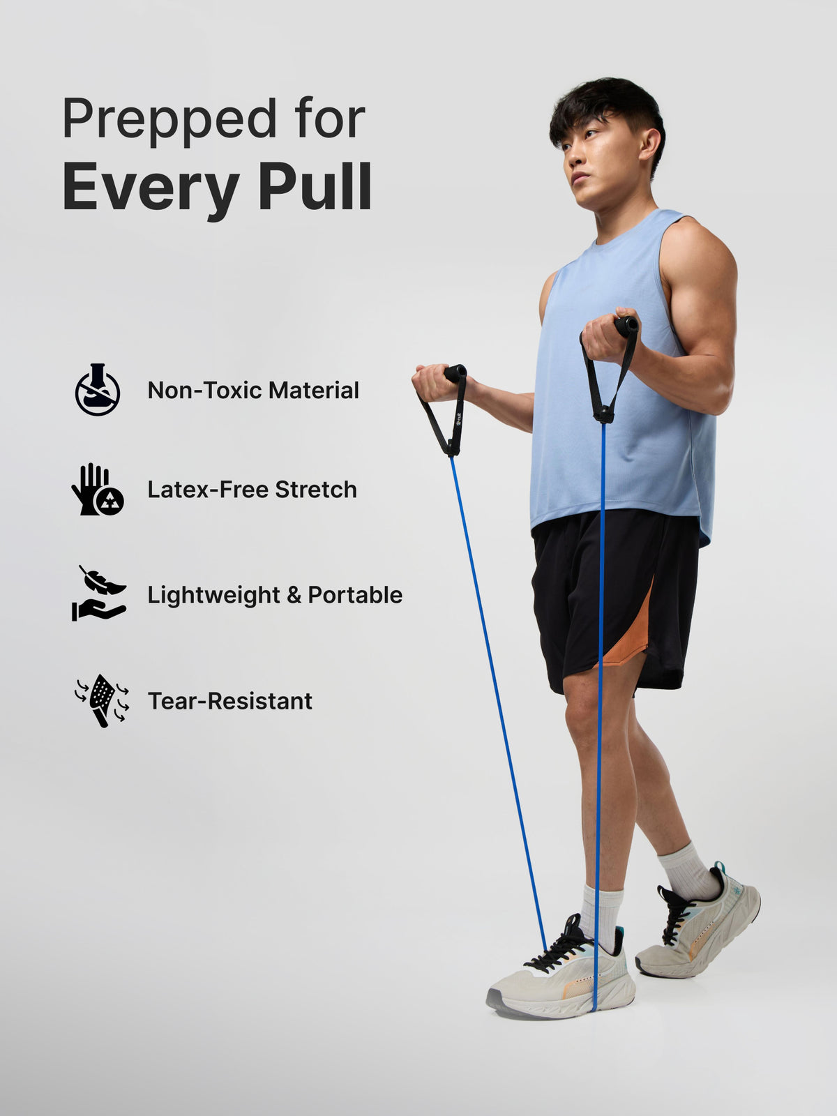 Cult Toning Tube for Exercise & Stretching with Foam Handles, Door Anchor | Resistance Band Suitable for Home & Gym Workout for Men & Women | Medium Resistance 12-15 Kgs, Blue