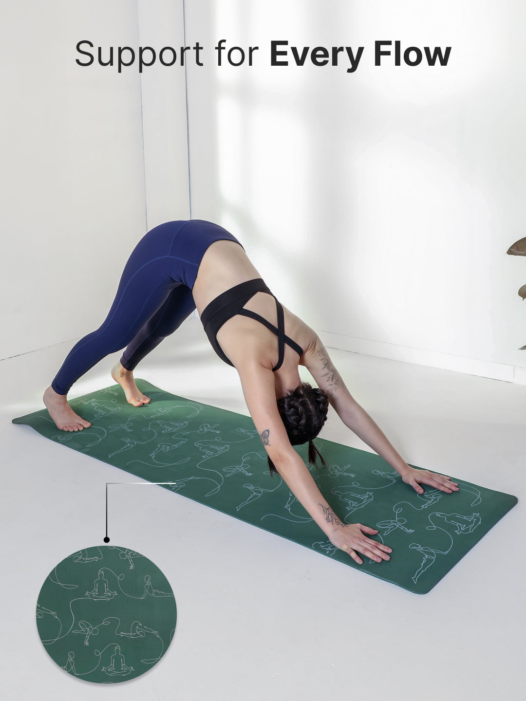 Cult TPE Yoga Mat, Non-Toxic Latex-Free, Anti-Slip, Extra-Thick Cushioning, Tear-Resistant, Travel Strap 6mm (Forest Green)