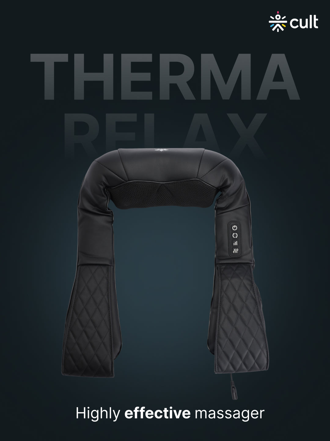 Cult Therma Relax Deep Heal Shiatsu Massager with Infrared Heat Therapy, Kneading Massage for Shoulder, Neck, Back, and Muscle Pain Relief