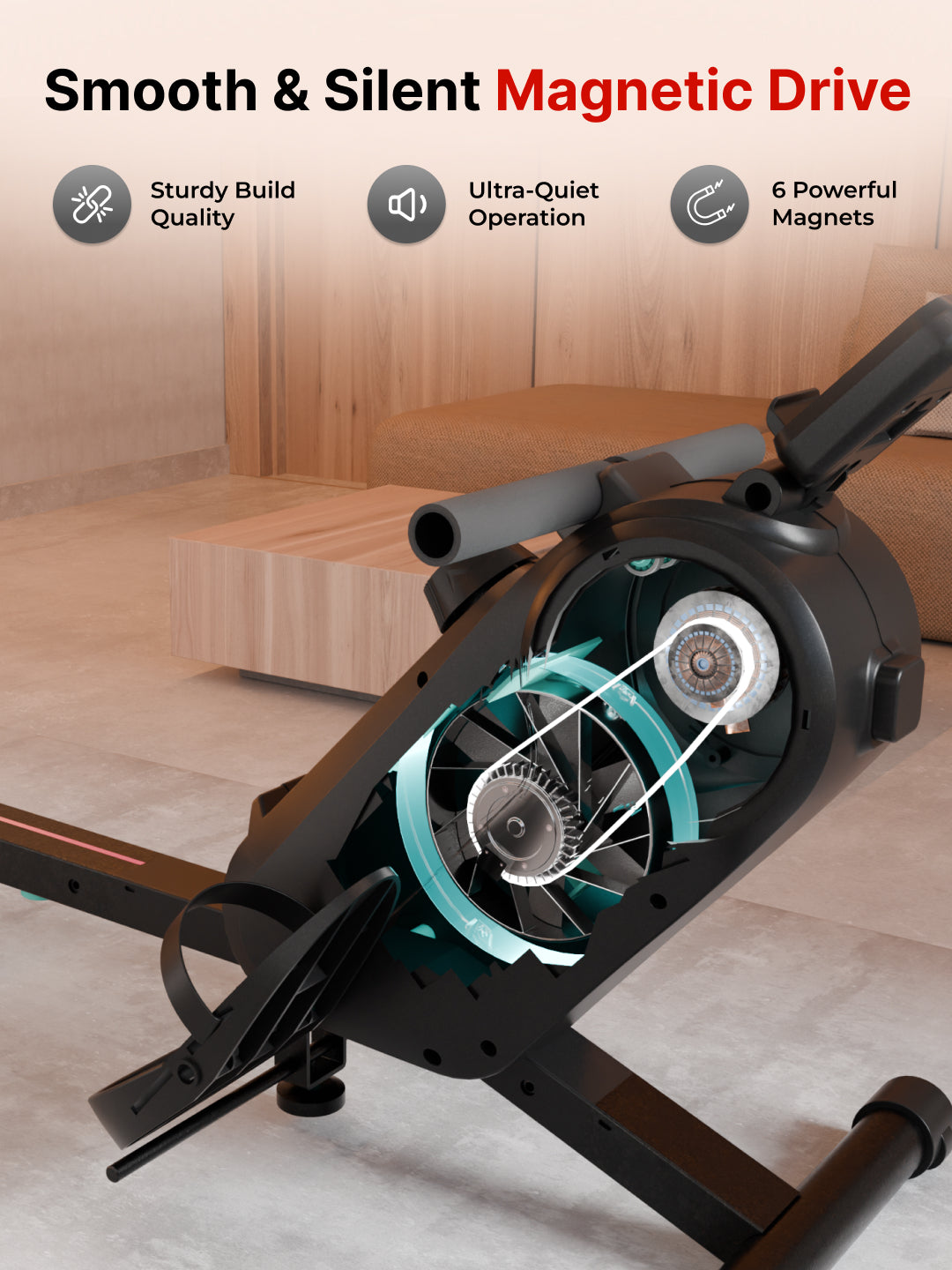Cult SmartRowAeroGlide Magnetic Rower | 120Kg Max Weight | Quiet & Compact Home Use Rowing Machine (with 6 months extended warranty)