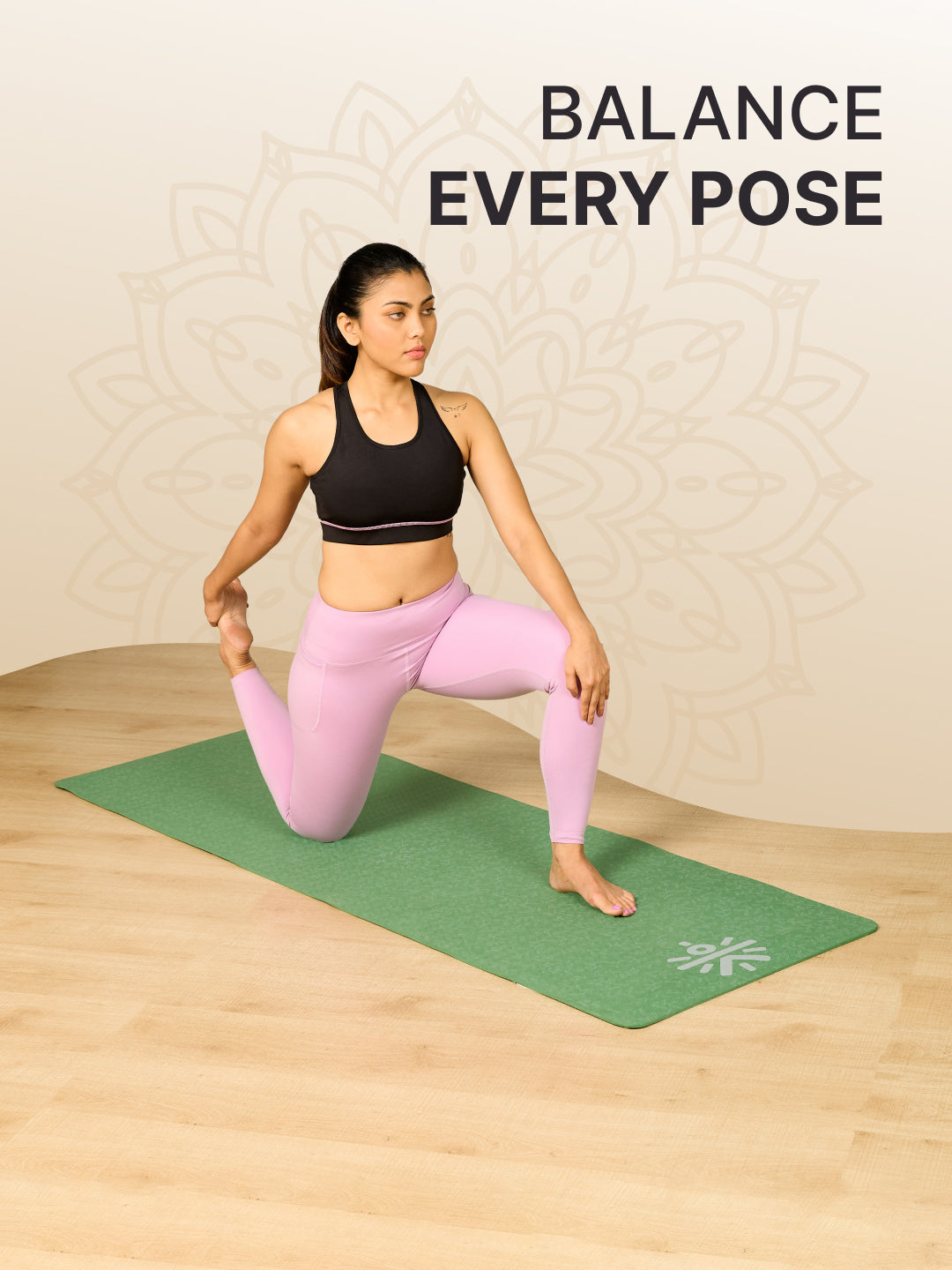 CULT TPE Yoga Mat 6mm with Carry Bag & Strap   Eco-Friendly, Non-Slip, Lightweight & Durable Exercise Mat for Yoga, Pilates, Meditation & Home Workouts   Olive
