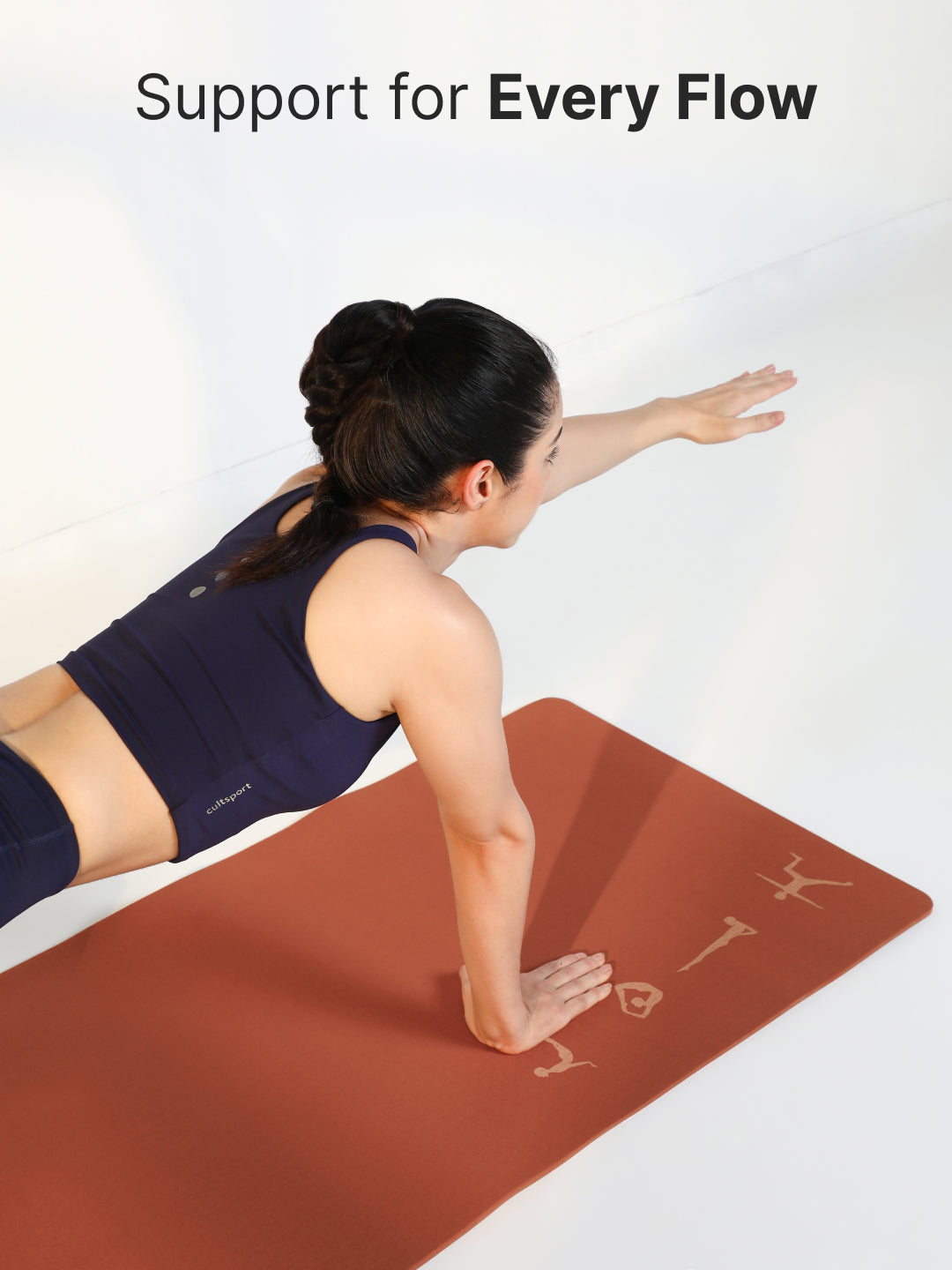 Cult TPE Yoga Mat, Non-Toxic Latex-Free, Anti-Slip, Extra-Thick Cushioning, Tear-Resistant, Travel Strap 6mm (Brown)