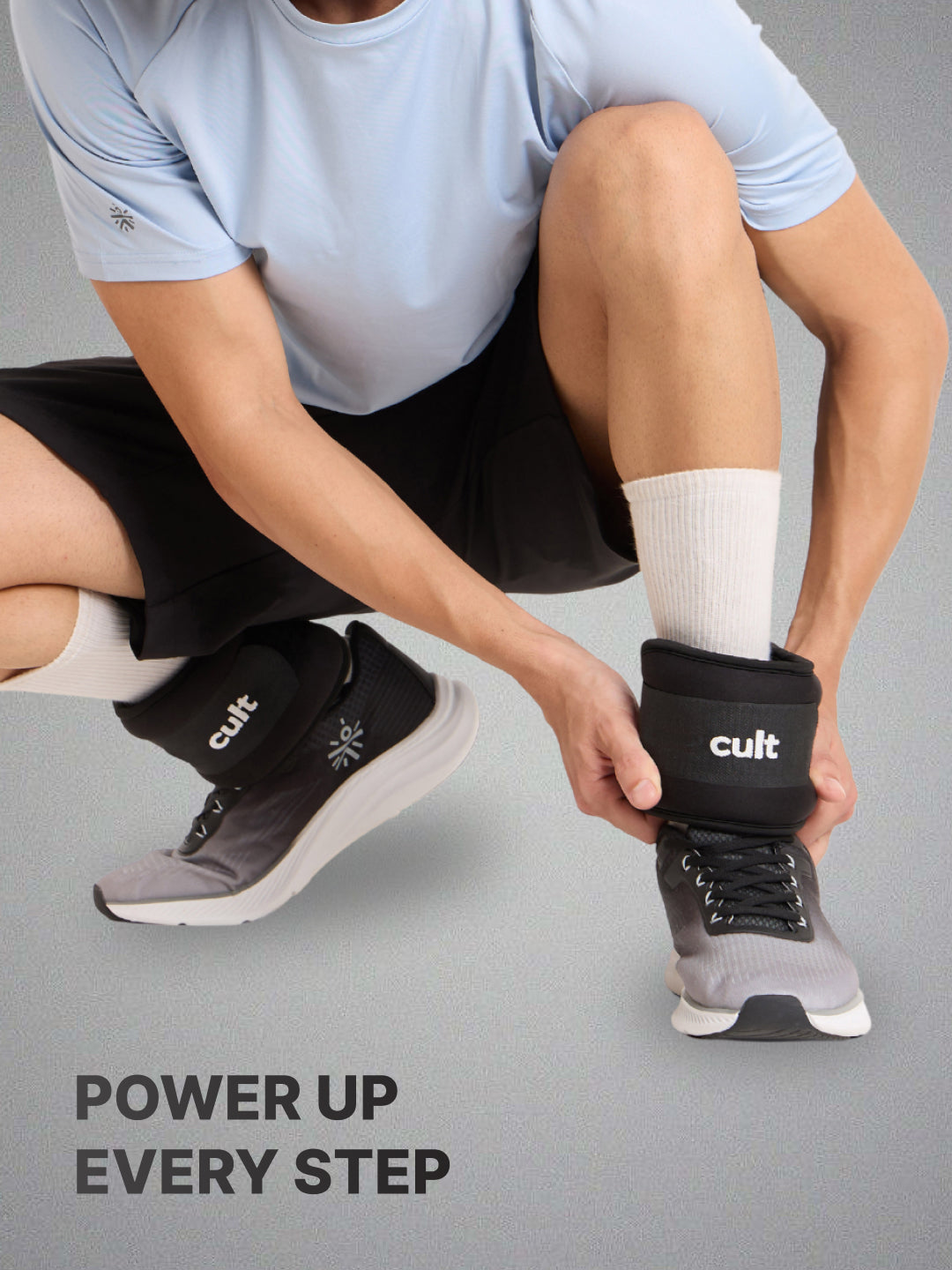 cult Ankle Weight Bands Black For Gym and Training Resistance Bands for Men & Women Pair of 2 (2 kg each)