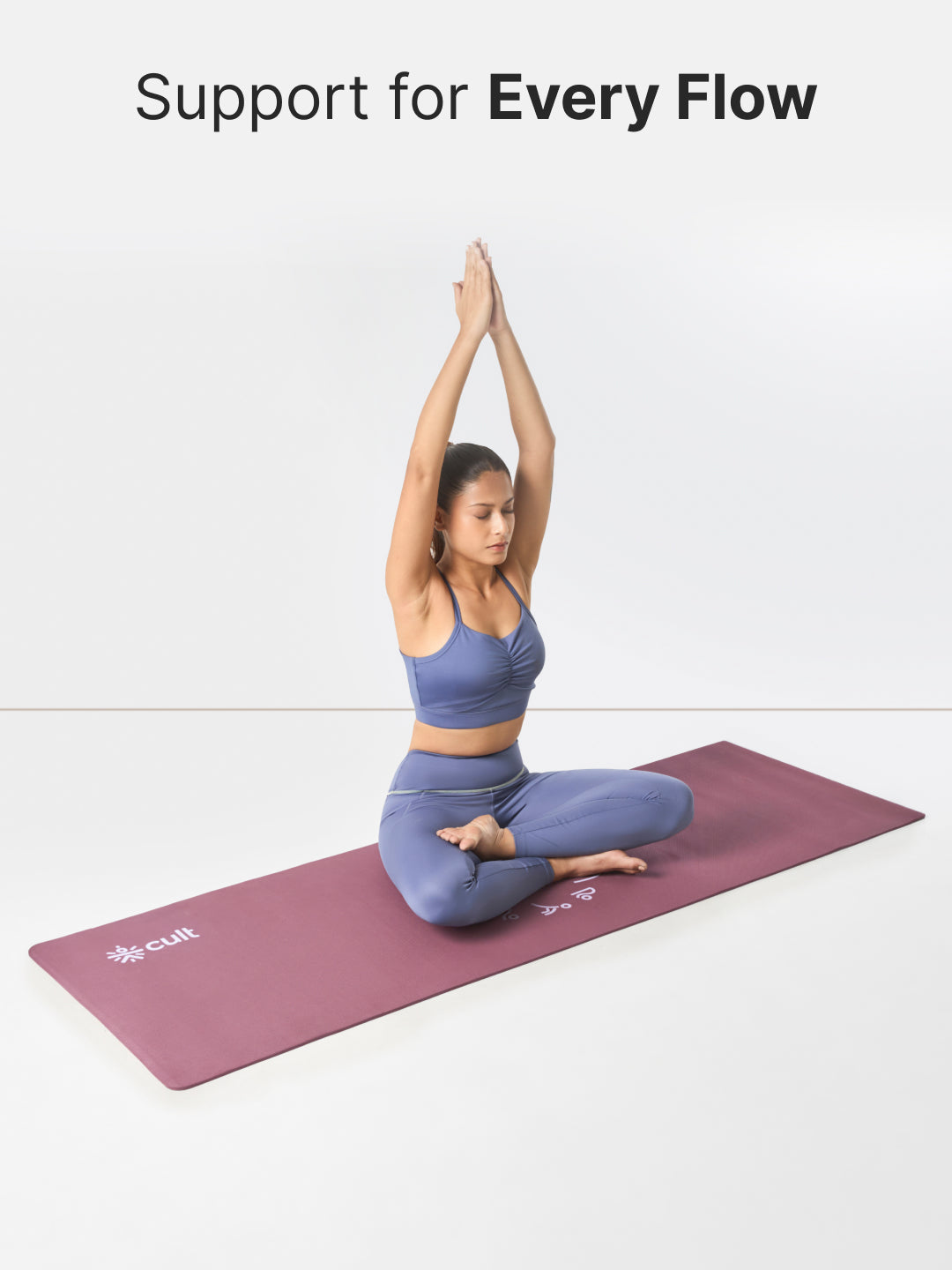 cult Aroma Infused TPE Yoga Mat 6 mm Anti Skid Non Slip Exercise Mat with Carry Bag for Yoga Workout Gym Wine