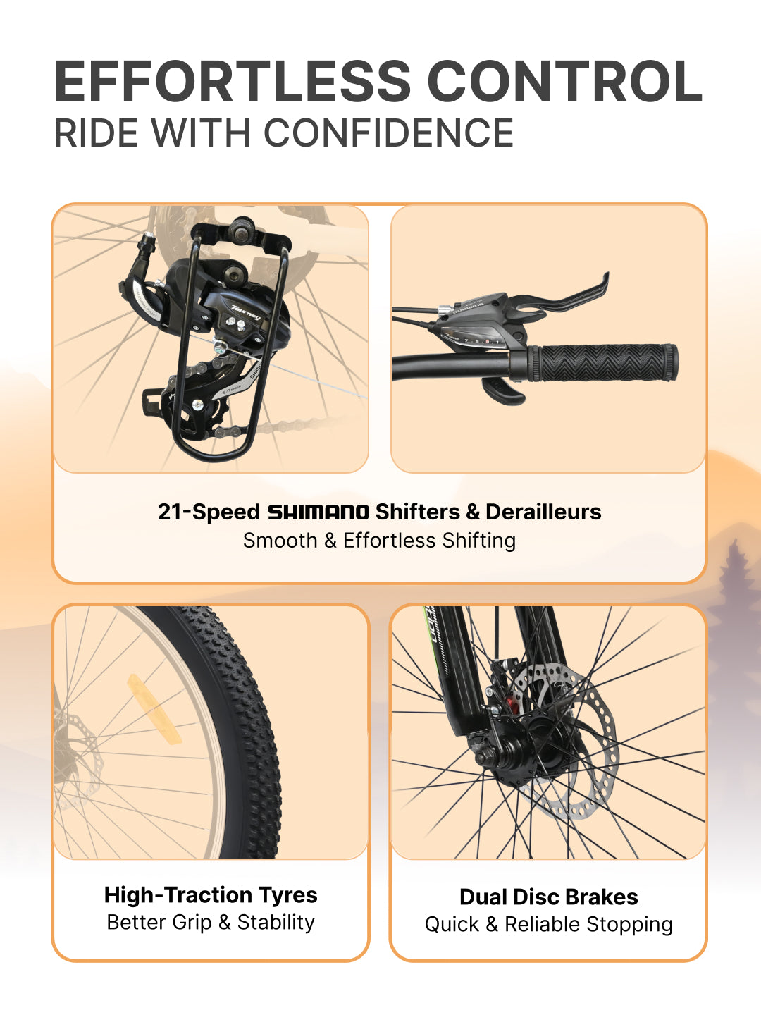 Bolt Ultra Mountain Bike Steel 21 Speed Cycle 27.5 inch Tyre, Grey With Front Suspension, Double Wall Rim and Dual Disc Brakes, Ideal For 5.2 ft to 6 ft
