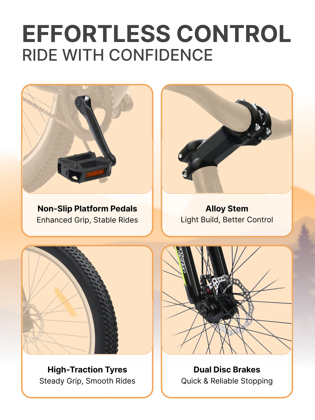Bolt Pro Mountain Bike Steel Single Speed 27.5 inch Tyre with Dual Disc Brakes, Front Suspension, Double Wall Alloy Rim, Grey