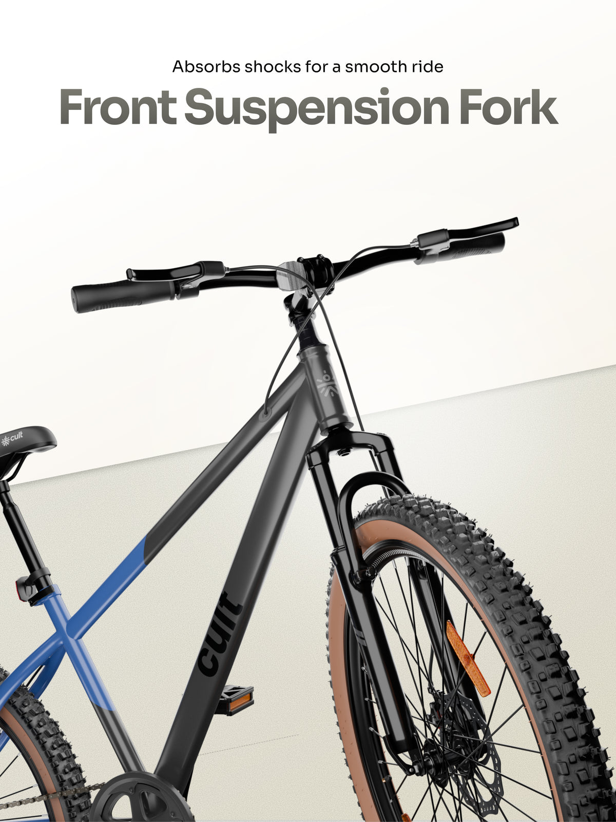 Cult Revon 29T Steel Mountain Bike with Dual Disc Brake and Front Suspension, Blue-Grey