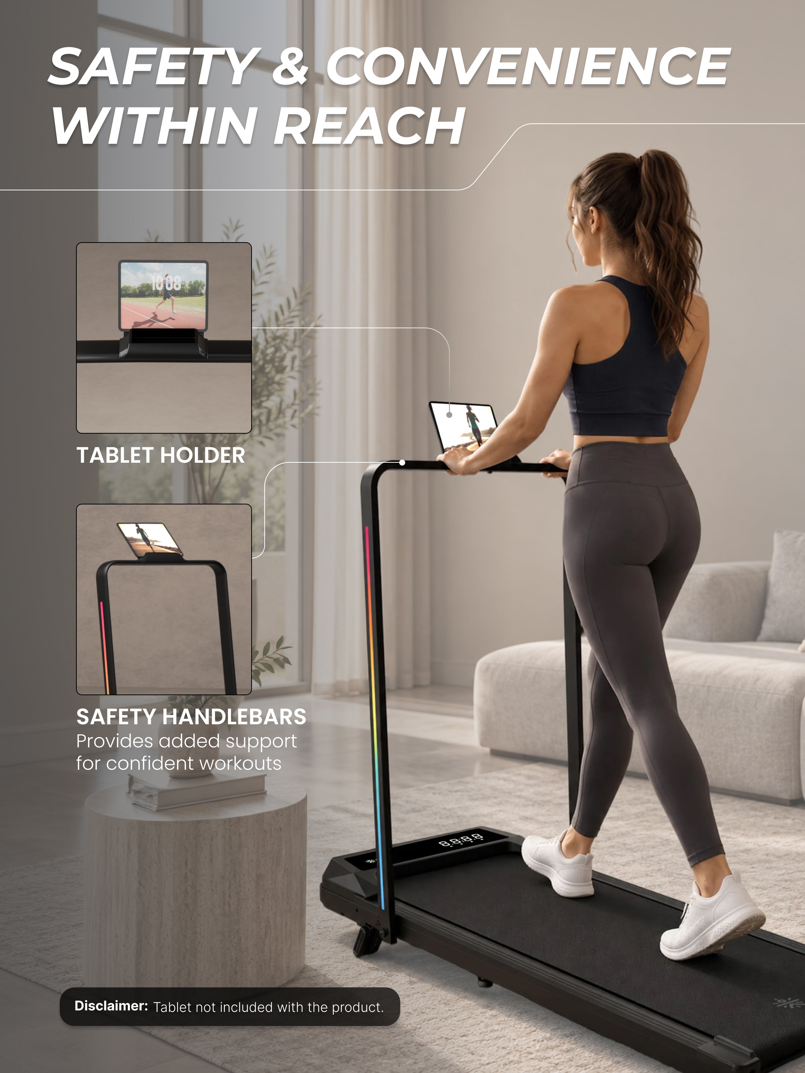 Cult Walking pad 3.5HP Peak DC Motorized Treadmill | Max Speed-10kmph | Max Weight-120kg | Walking Pad for Home Use (with 6 months extended warranty)