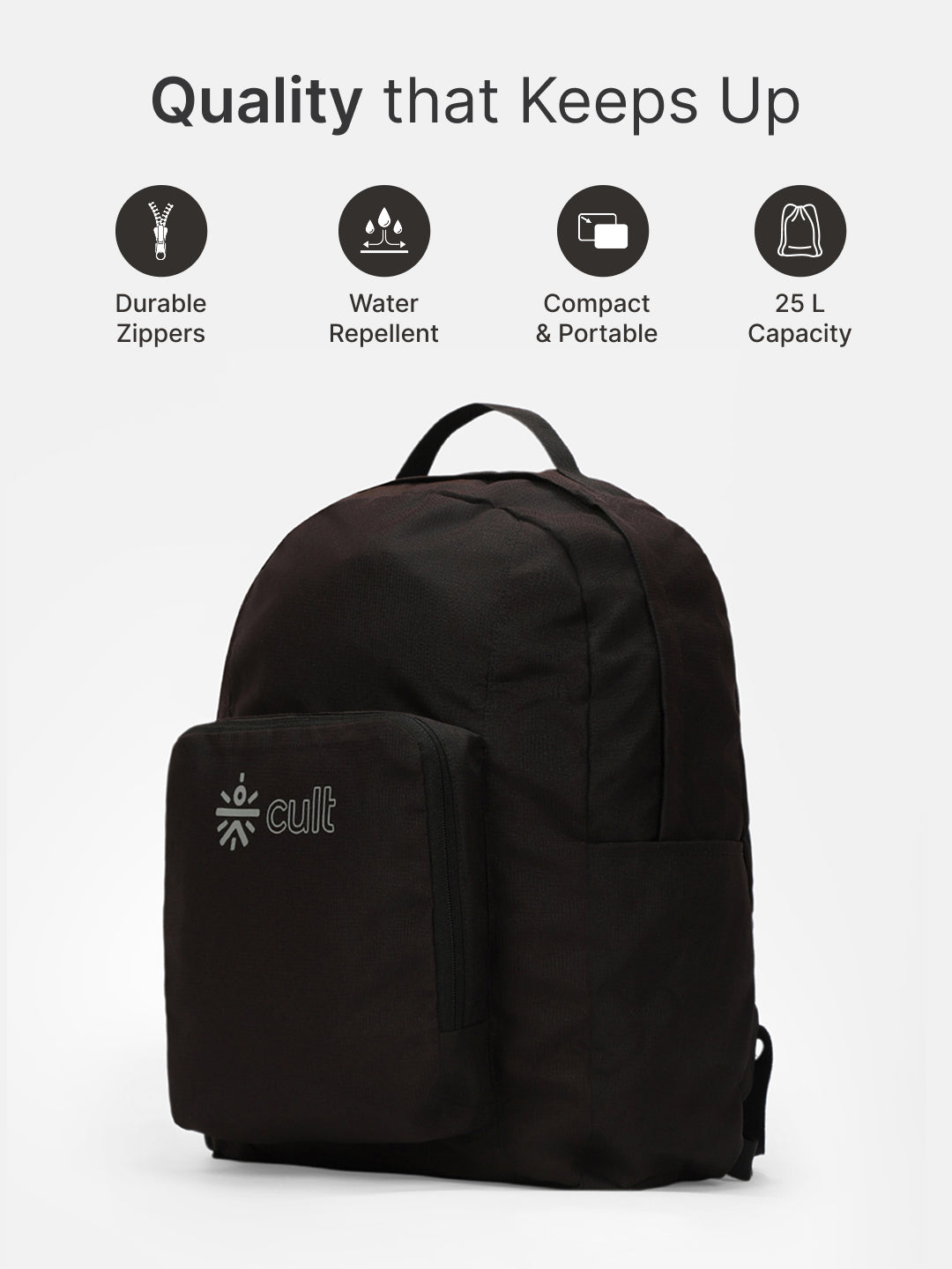 cult Foldable Backpack  25L Black