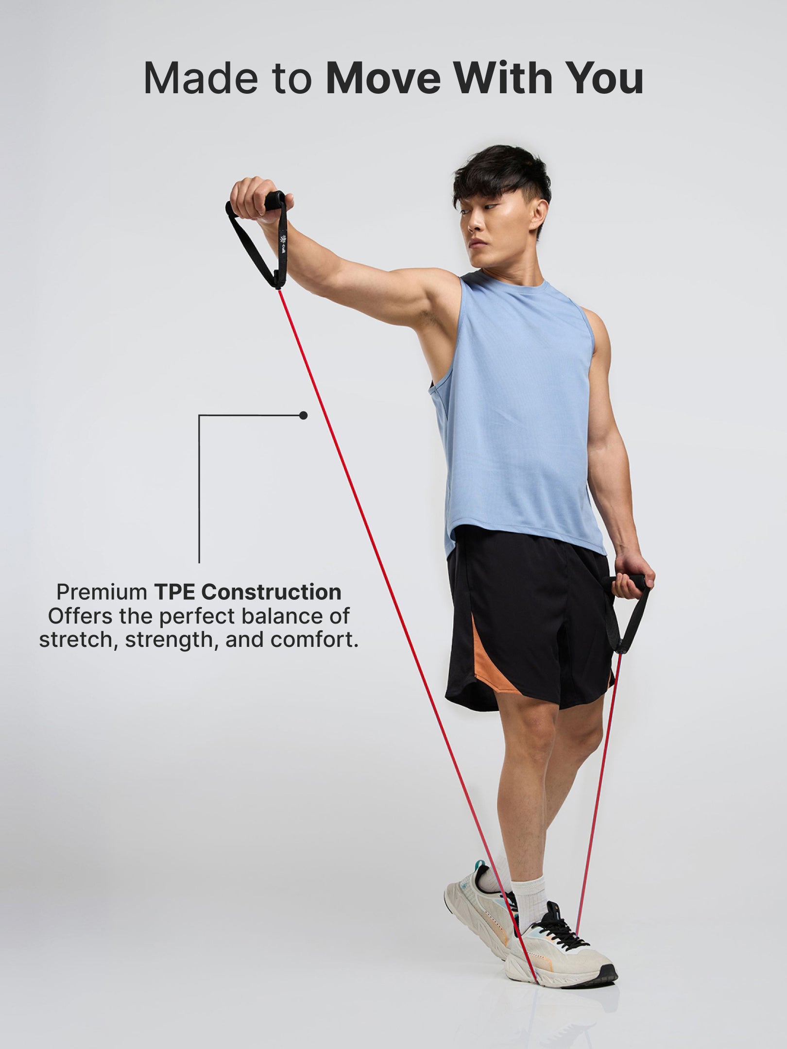 Cult Toning Tube for Exercise & Stretching with Foam Handles, Door Anchor | Resistance Band Suitable for Home & Gym Workout for Men & Women | Light Resistance 8-10 Kgs, Red