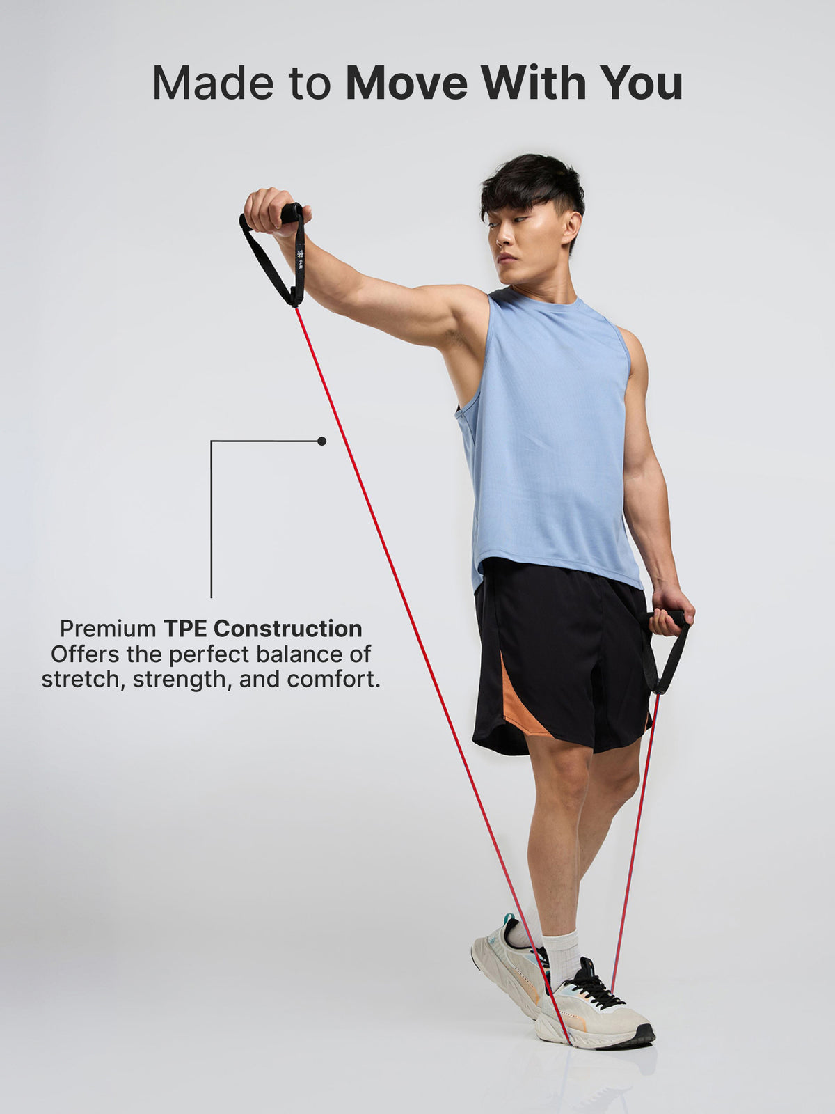 Cult Toning Tube for Exercise & Stretching with Foam Handles, Door Anchor | Resistance Band Suitable for Home & Gym Workout for Men & Women | Light Resistance 8-10 Kgs, Red