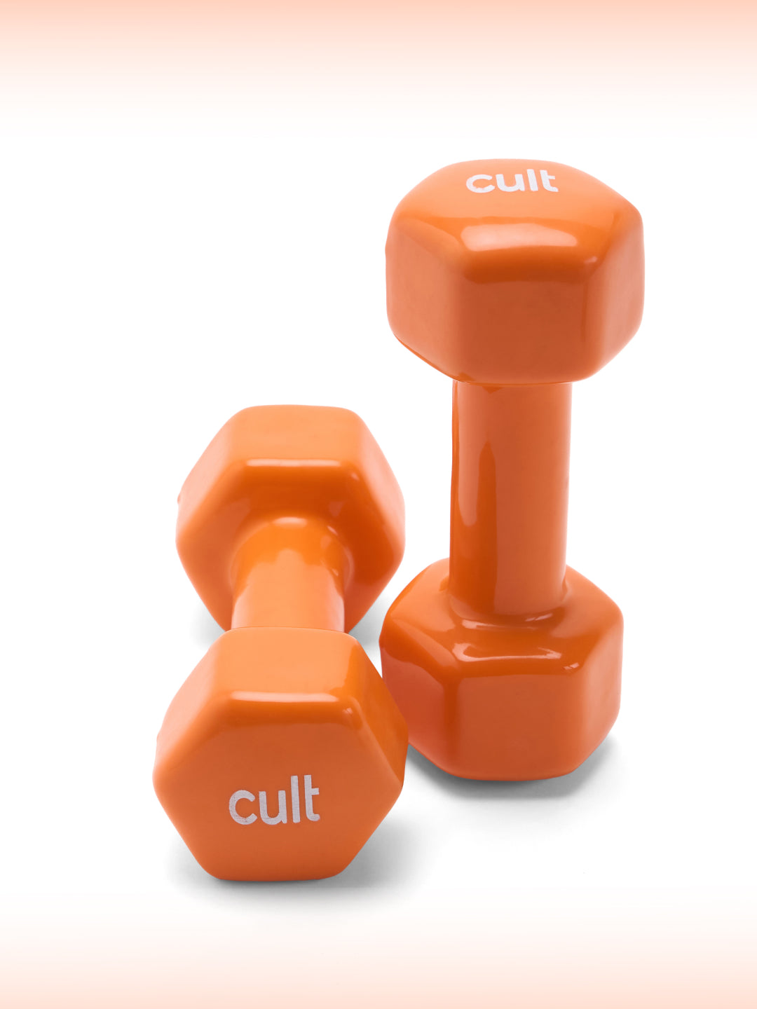 Cult 3KGx2 Vinyl Dumbbells For Home & Gym Exercises (Orange)